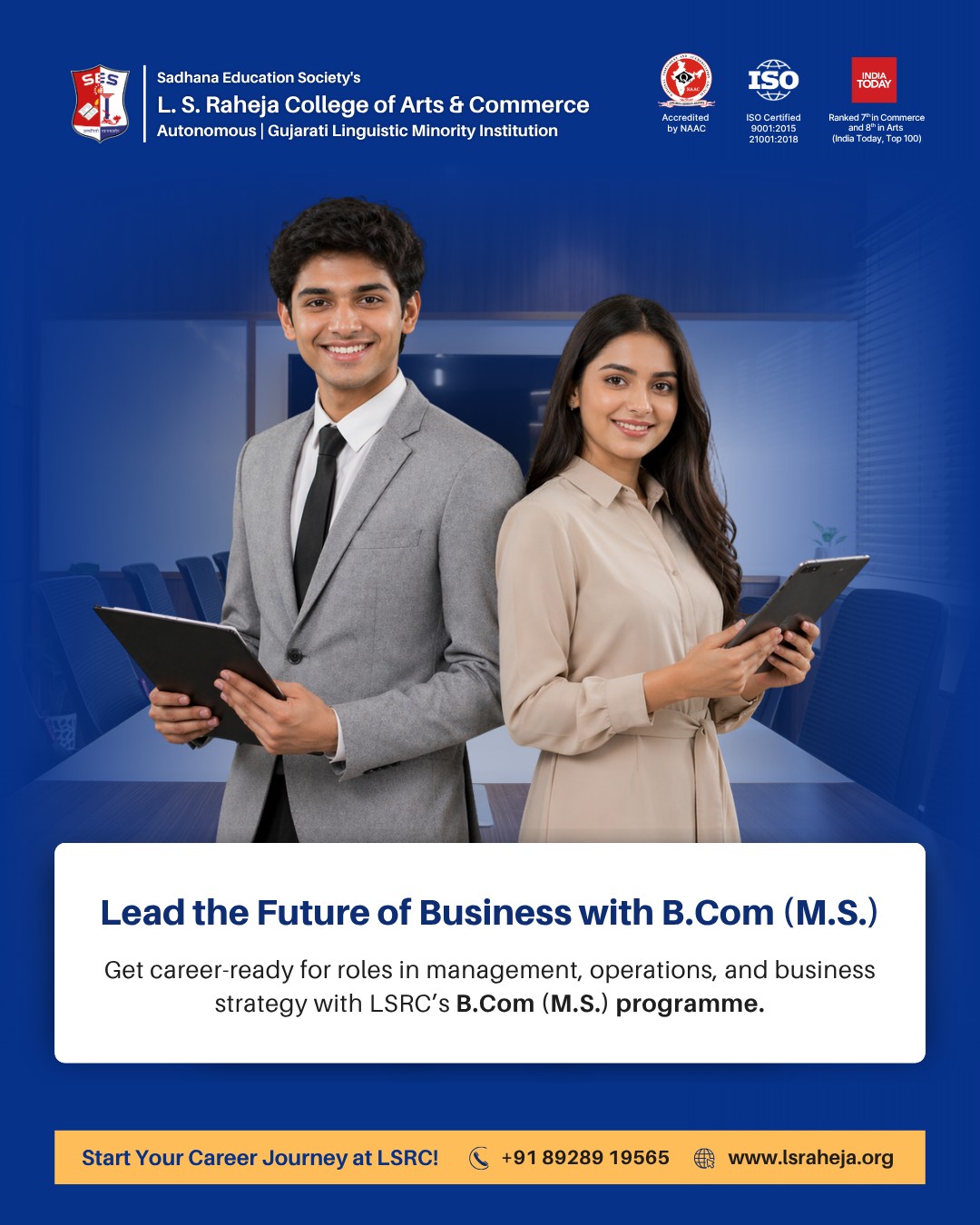 L. S. Raheja College of Arts & Commerce Facebook ad: Choose the right programme for your child's career