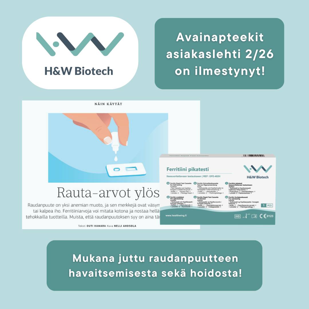 H&W Biotech Oy Facebook ad: H&W FERRITIINI PIKATESTI 1 KPL