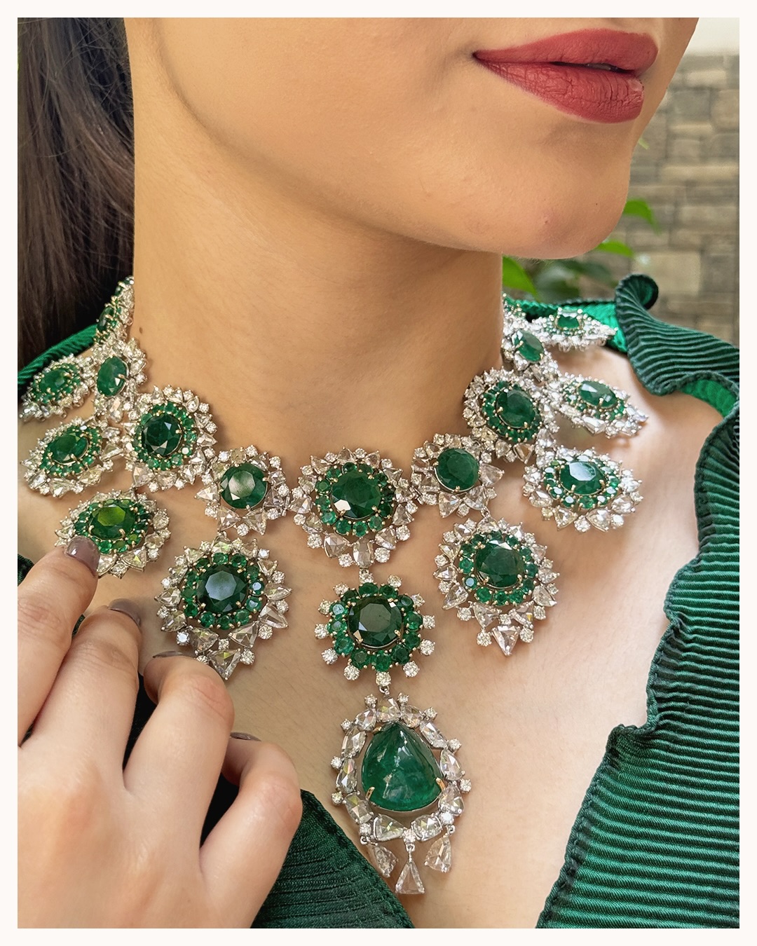 Niaj Facebook ad: Introducing the Monarch Emerald Necklace, a spectacular…