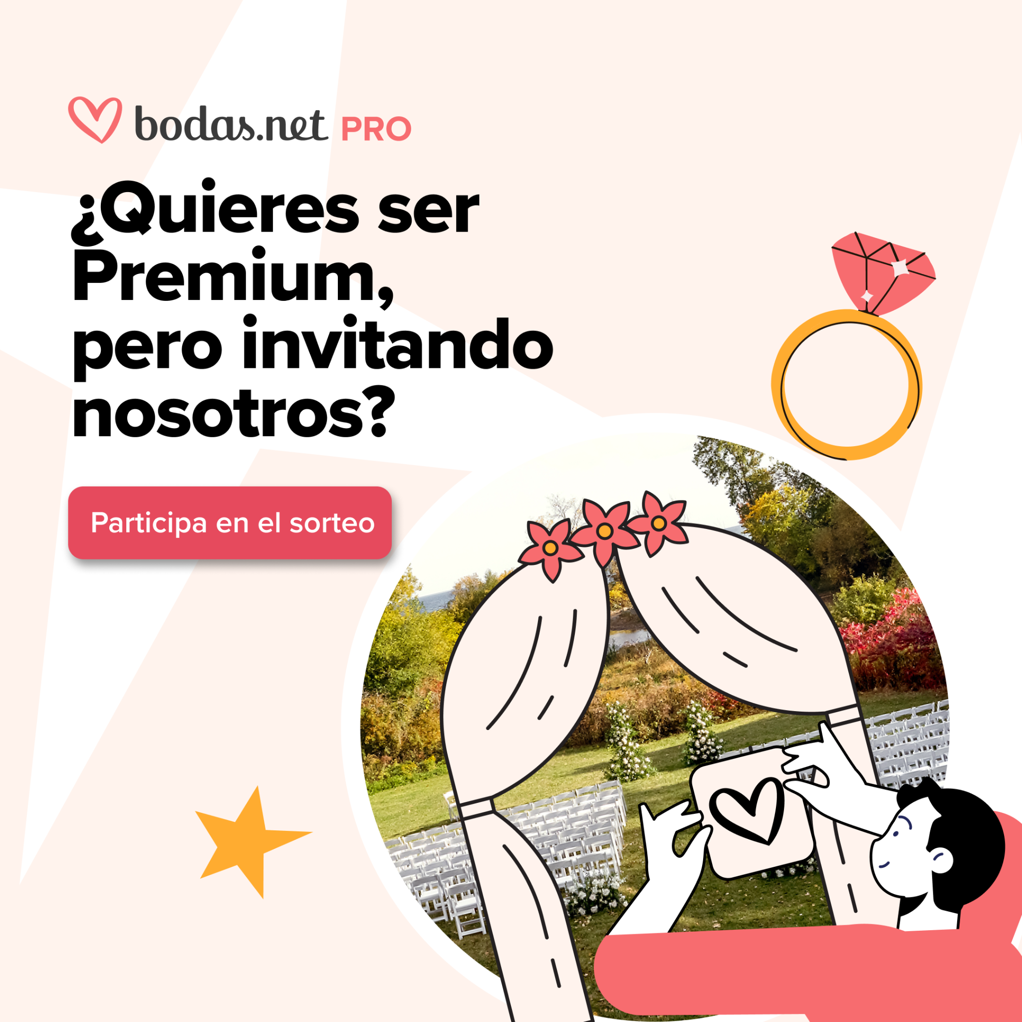Bodas.net Facebook ad: Gana un año de Premium gratis