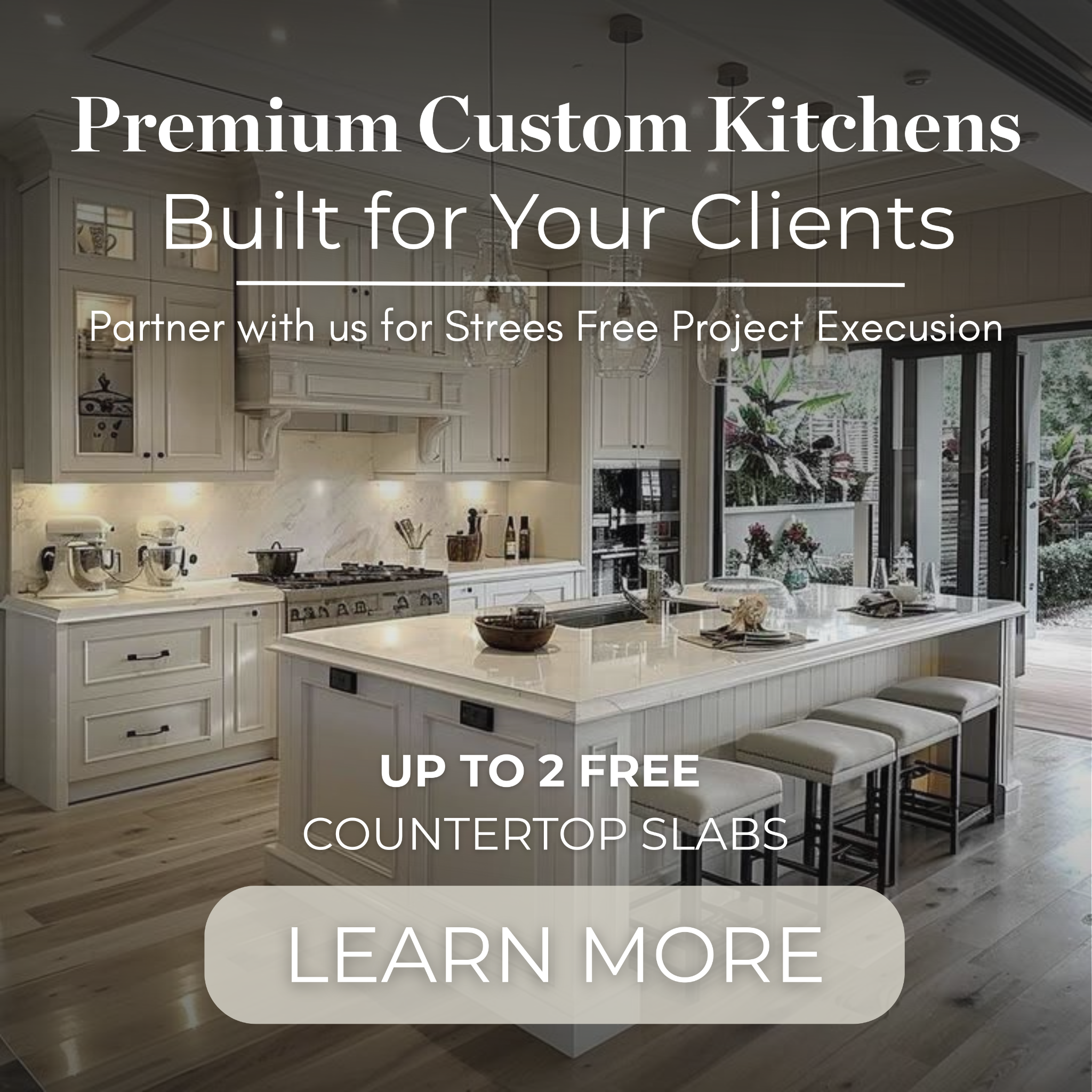 Florida Luxury Cabinets Facebook ad: Up To 2 Free Countertop Slabs With Kitchen Projects
