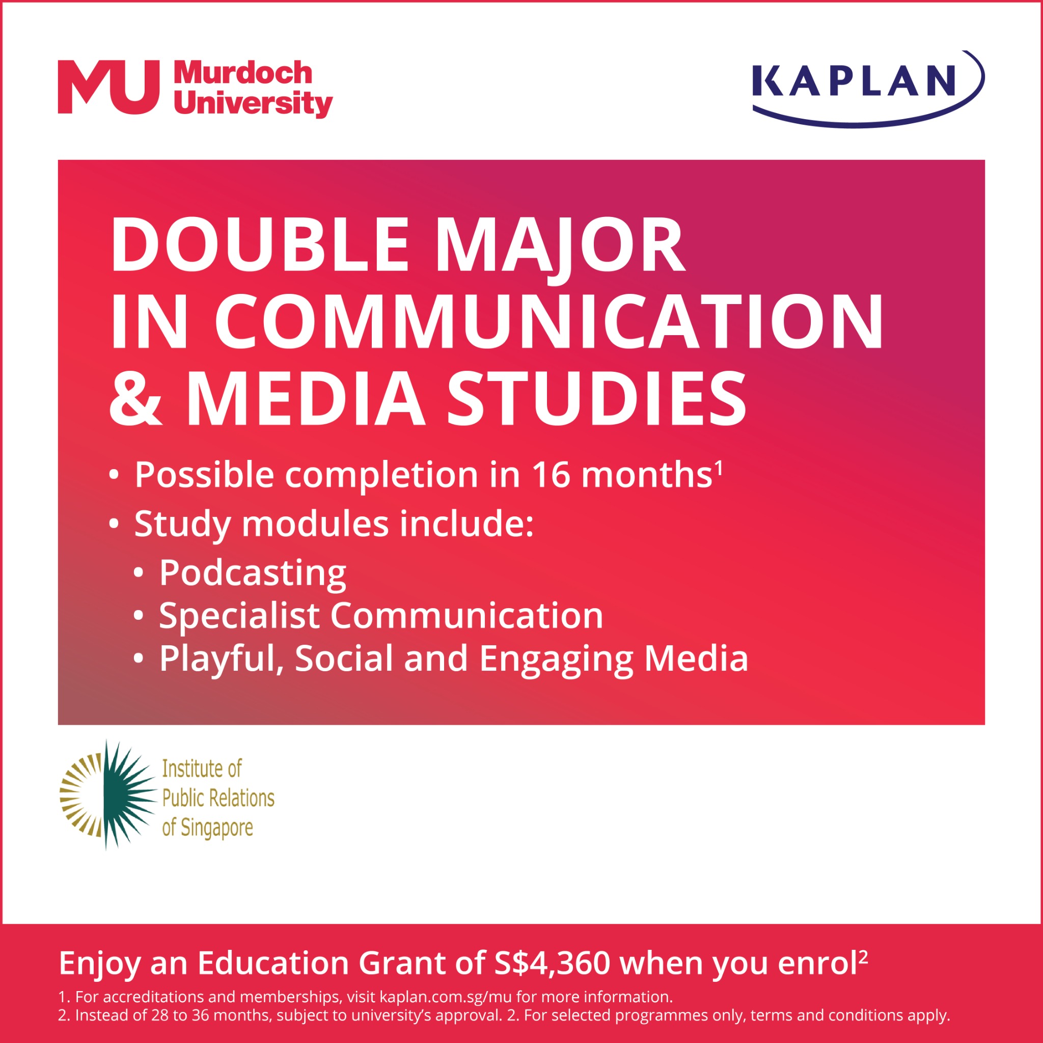Kaplan Singapore Facebook ad