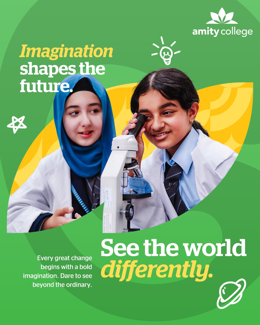 Amity College Facebook ad: Amity College - Inspire, Explore, Achieve