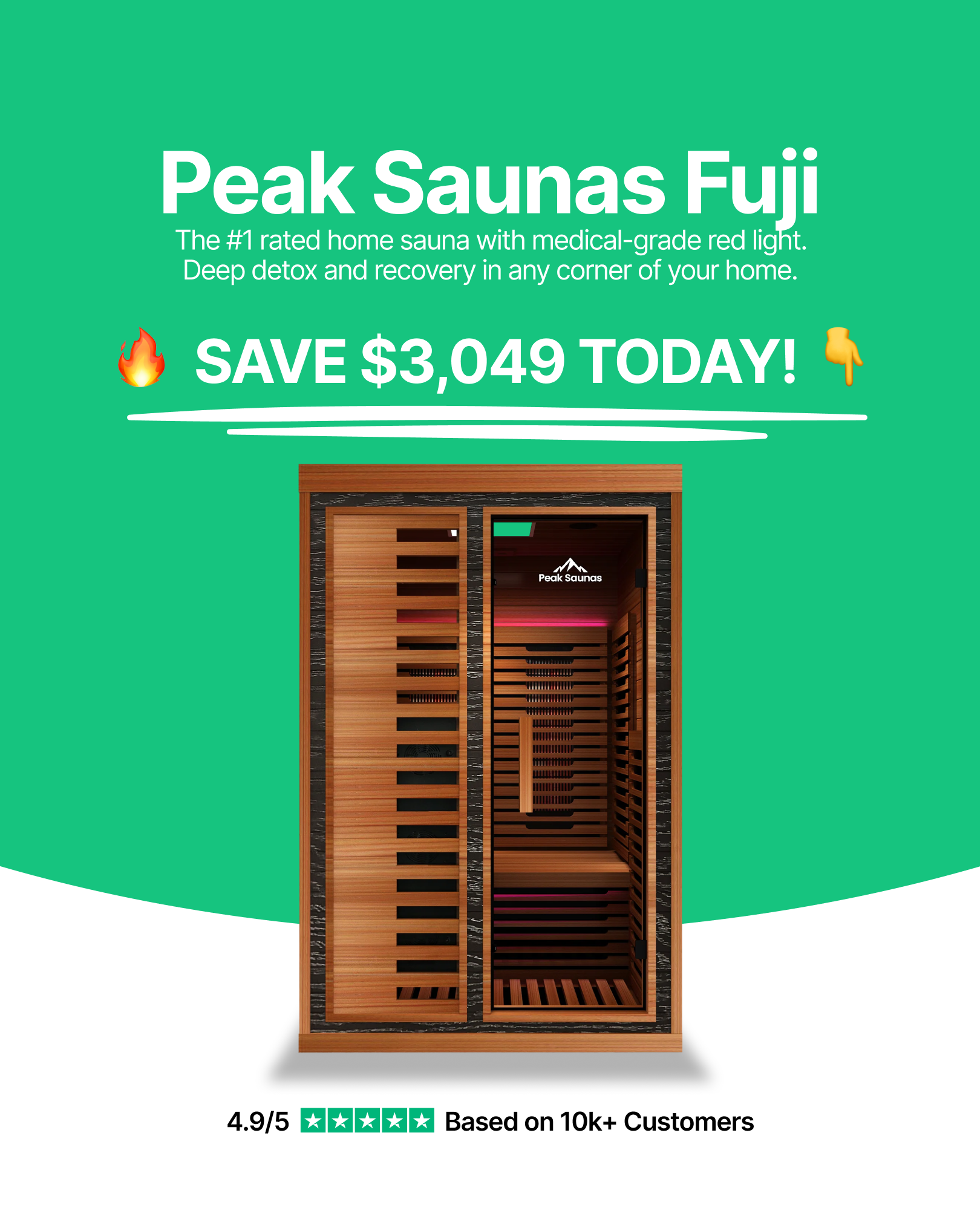 Peak Saunas Facebook ad