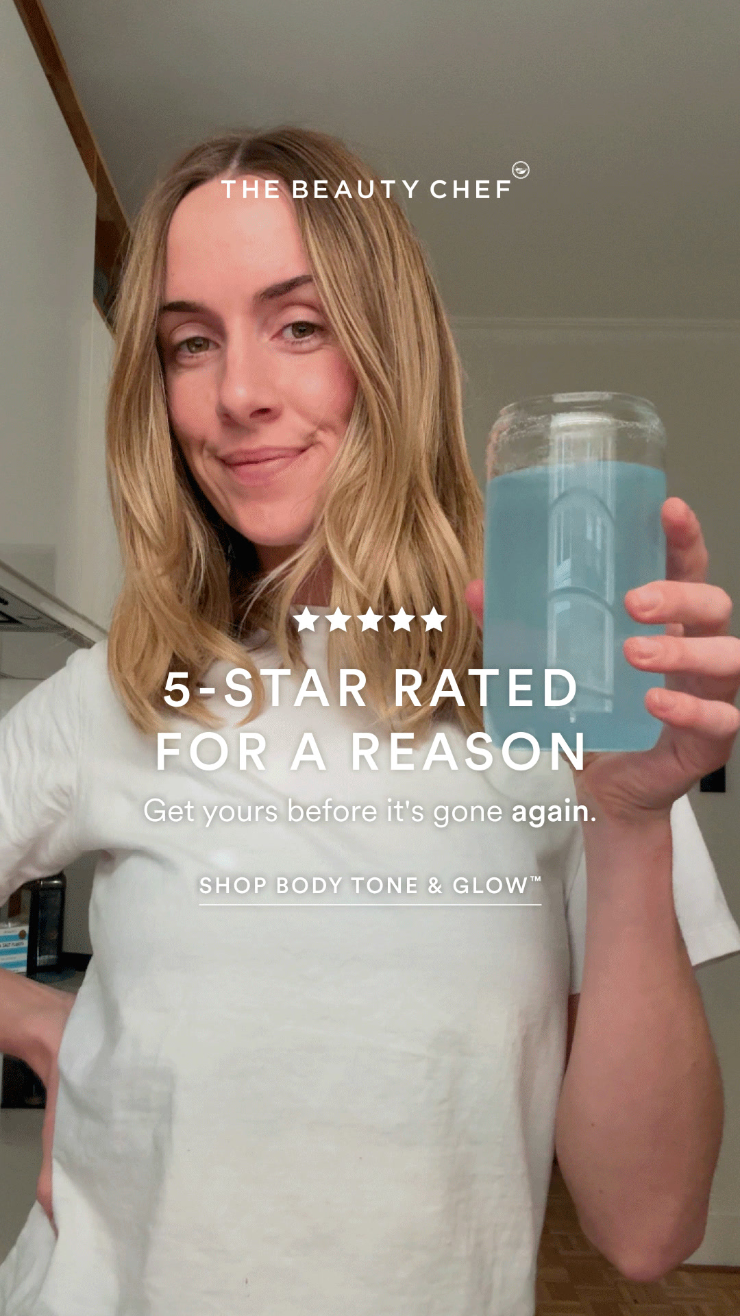The Beauty Chef Facebook ad: 5-star rated-only $3.27 a day.