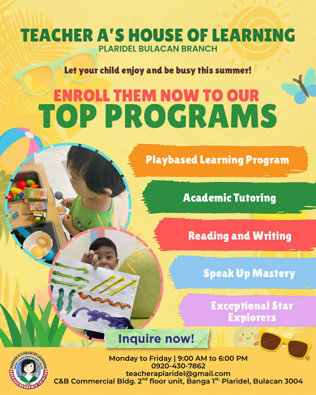 Teacher A’s House of Learning - Plaridel Bulacan Branch Facebook ad