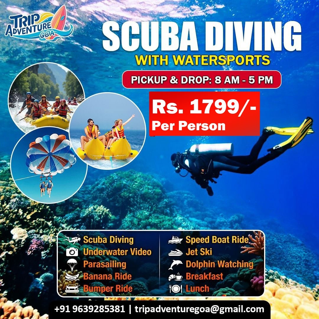 Trip adventure goa Facebook ad: Book Scuba Diving with FREE Watersport!