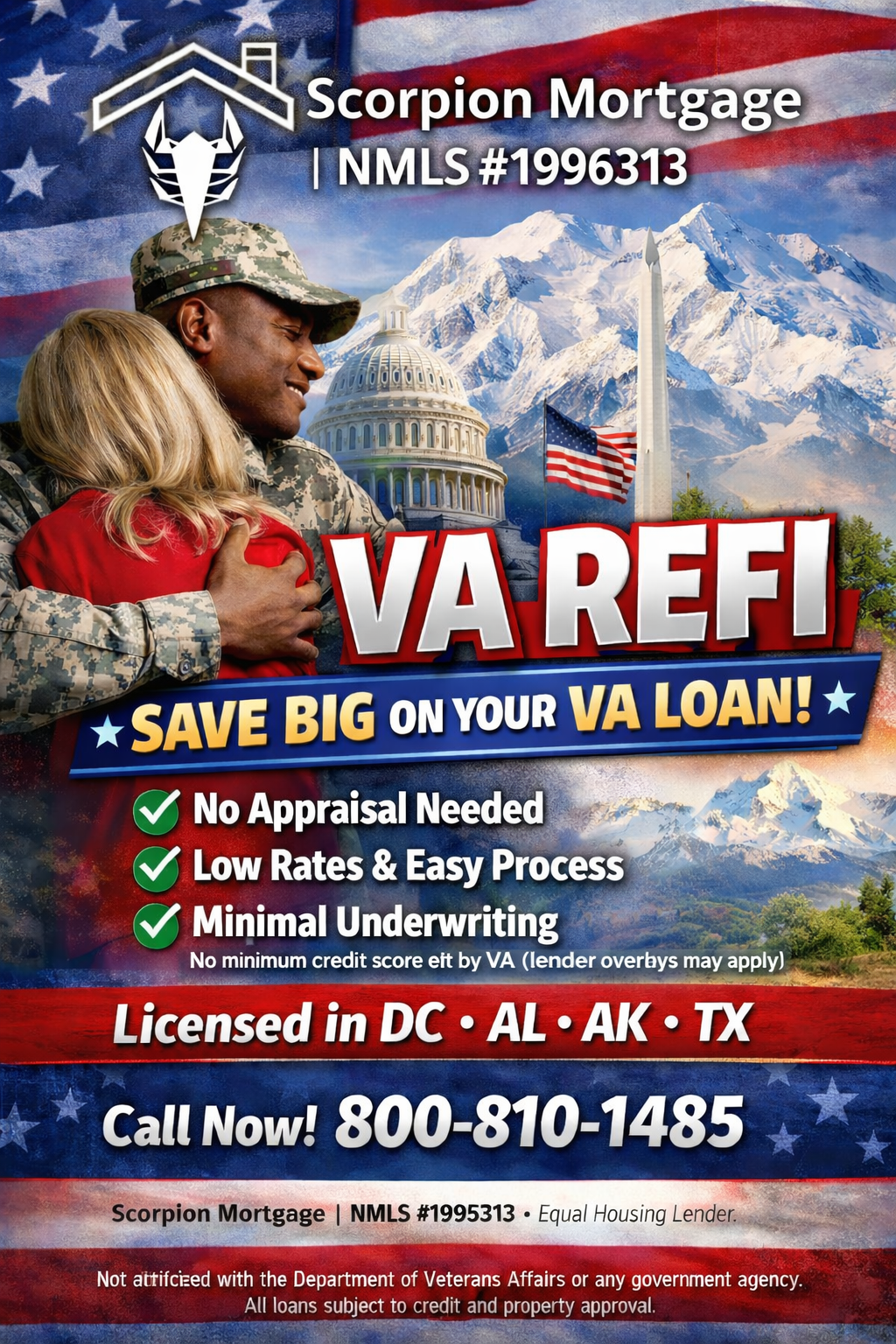 Scorpion Mortgage Facebook ad: Veterans: Lower Payments!