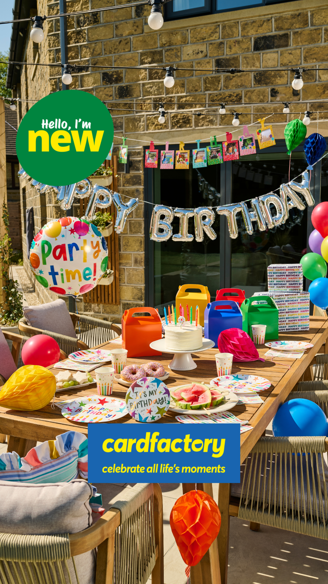 Card Factory Facebook ad: Bright and bold