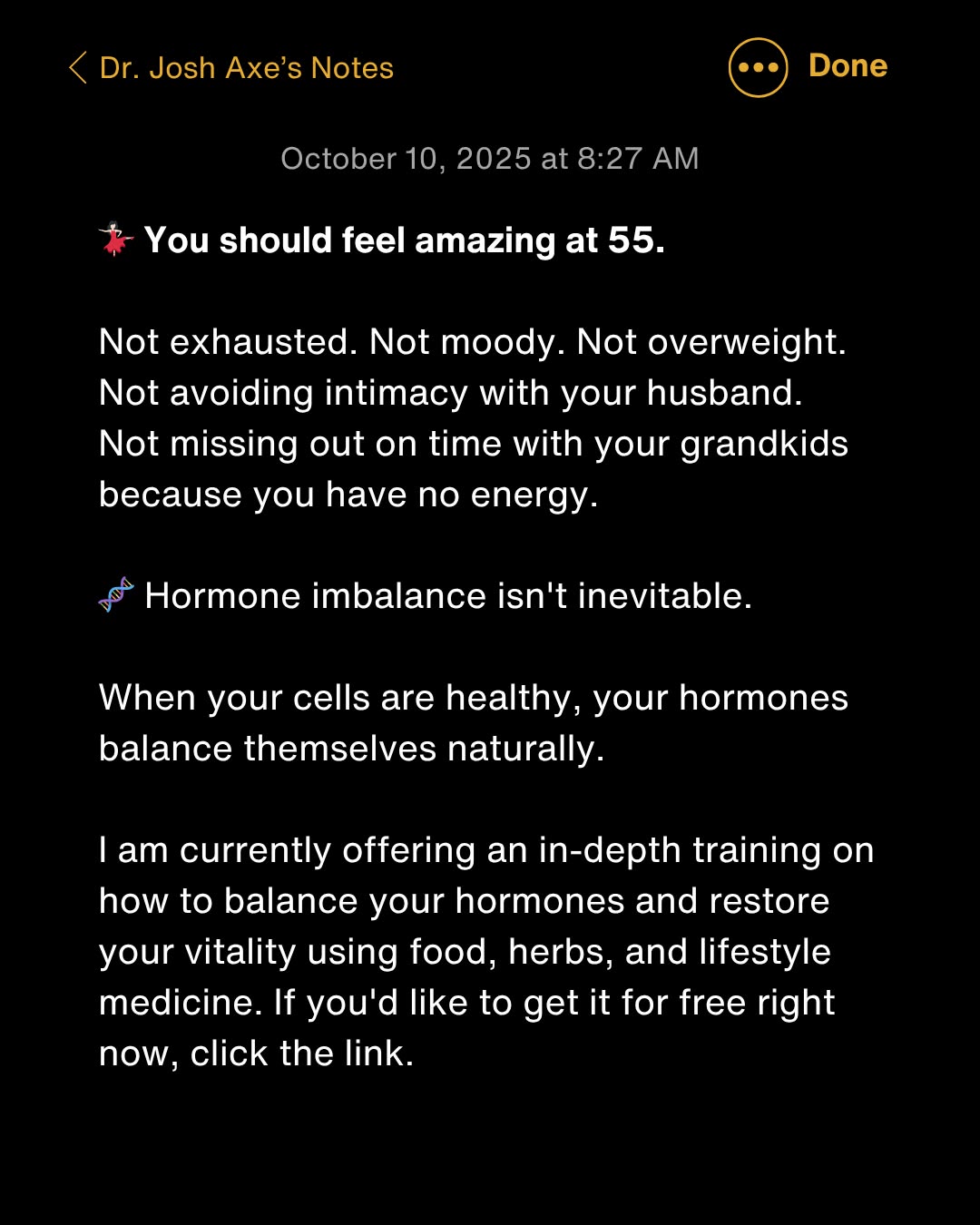 Dr. Josh Axe Facebook ad