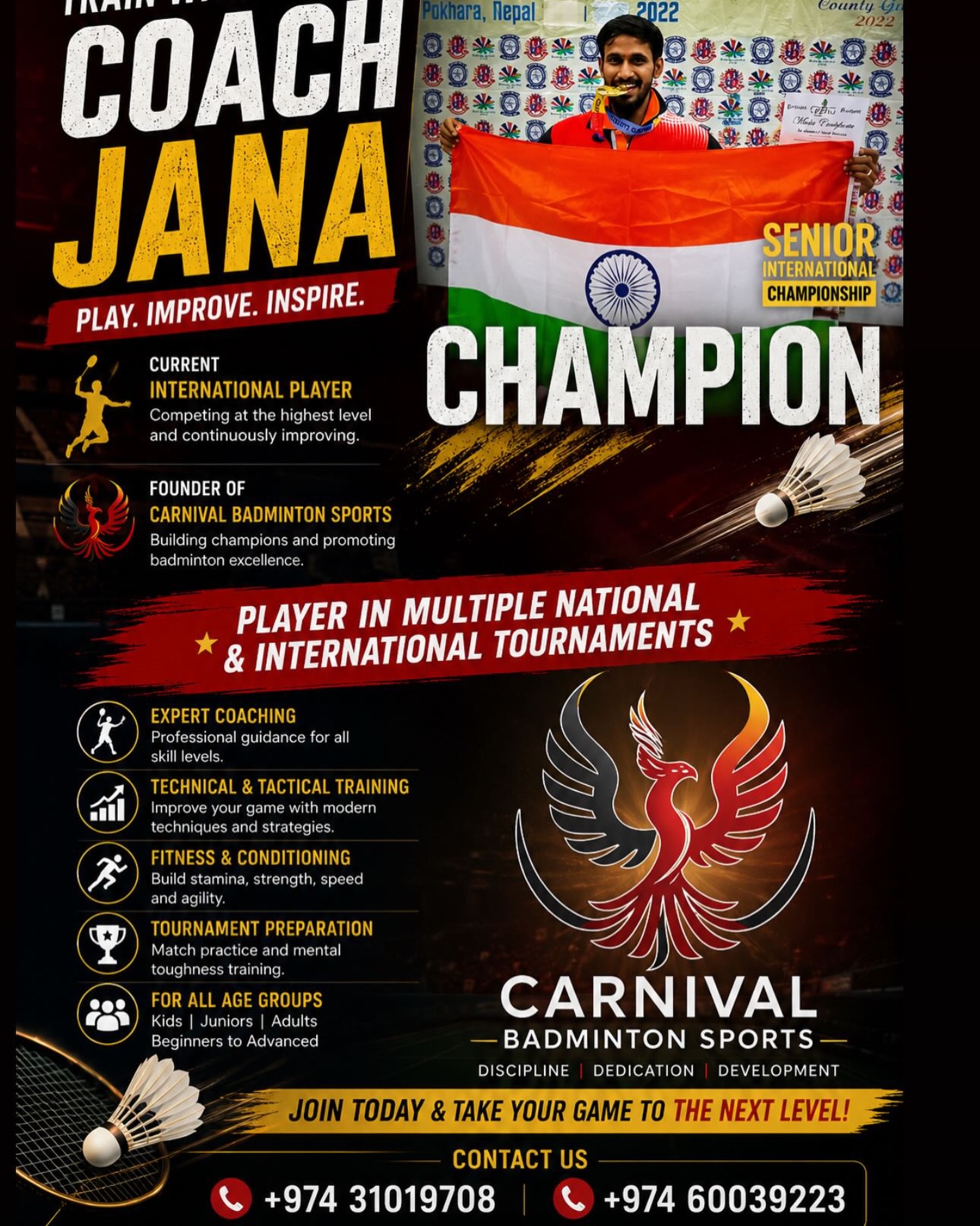 jana_shuttler Facebook ad: Train with an International Badminton Player & Certified…