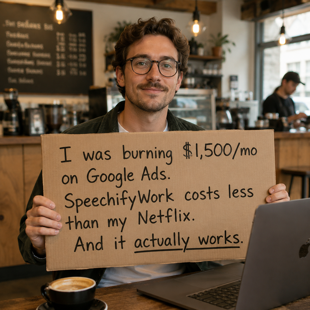 Speechify Facebook ad