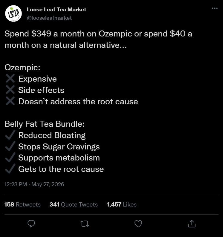 Loose Leaf Tea Market Facebook ad