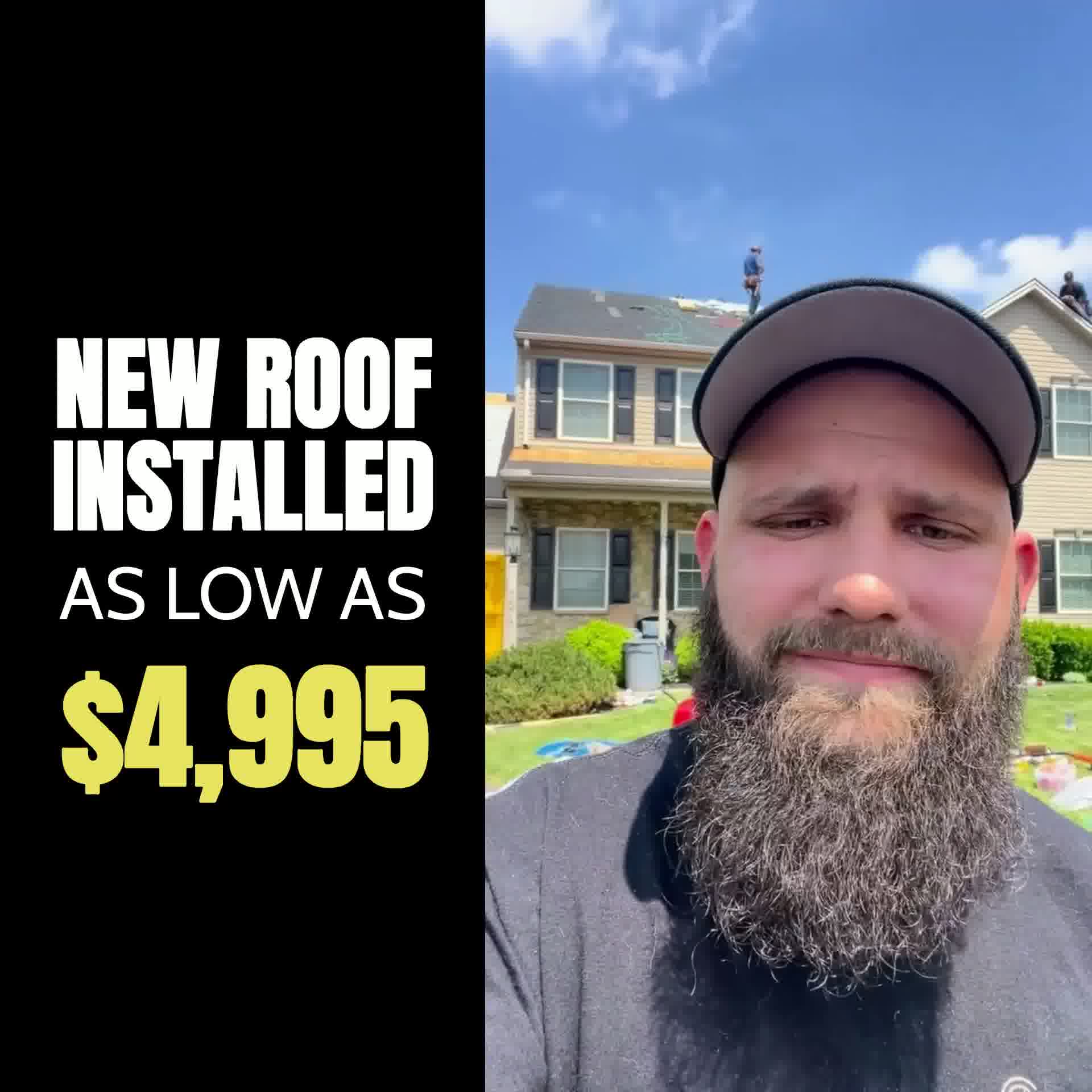 Helm Construction Company Facebook ad: Full roof replacement: $4,995