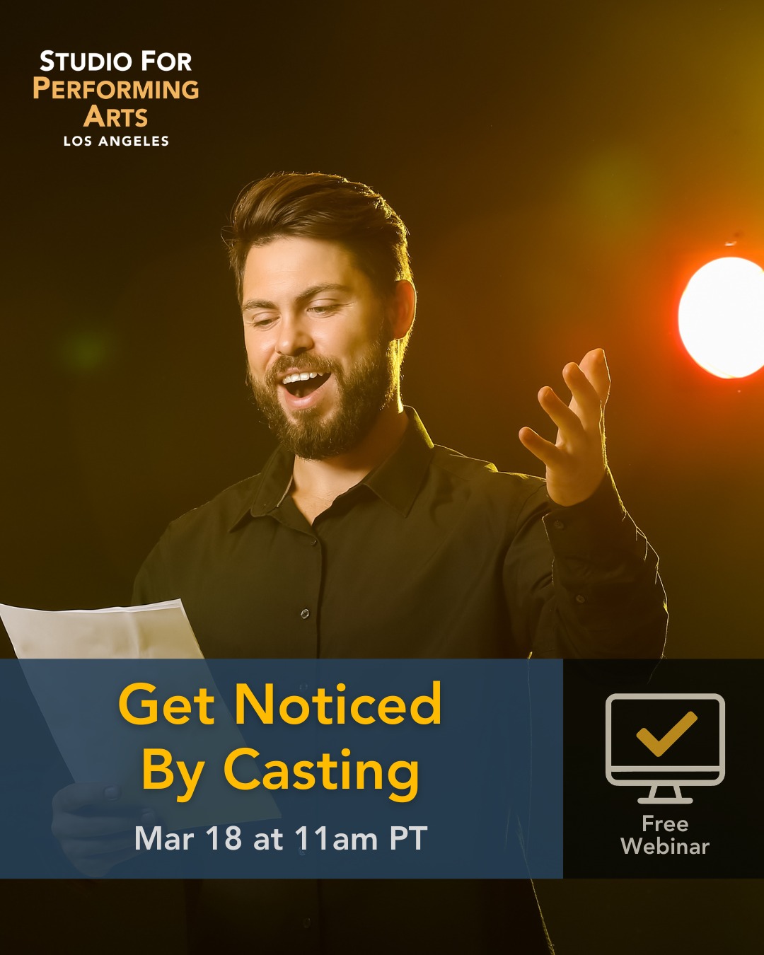 Studio For Performing Arts Los Angeles Facebook ad: Acting Classes & Coaching in LA & Online | Studio for…