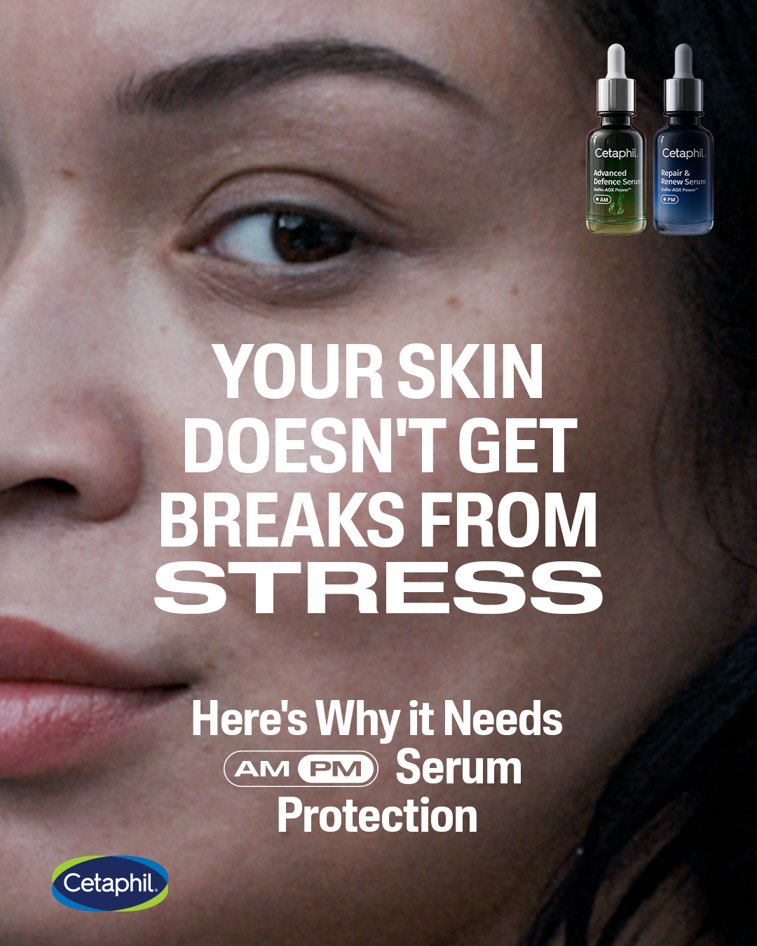 Cetaphil Facebook ad: UV. Blue light.