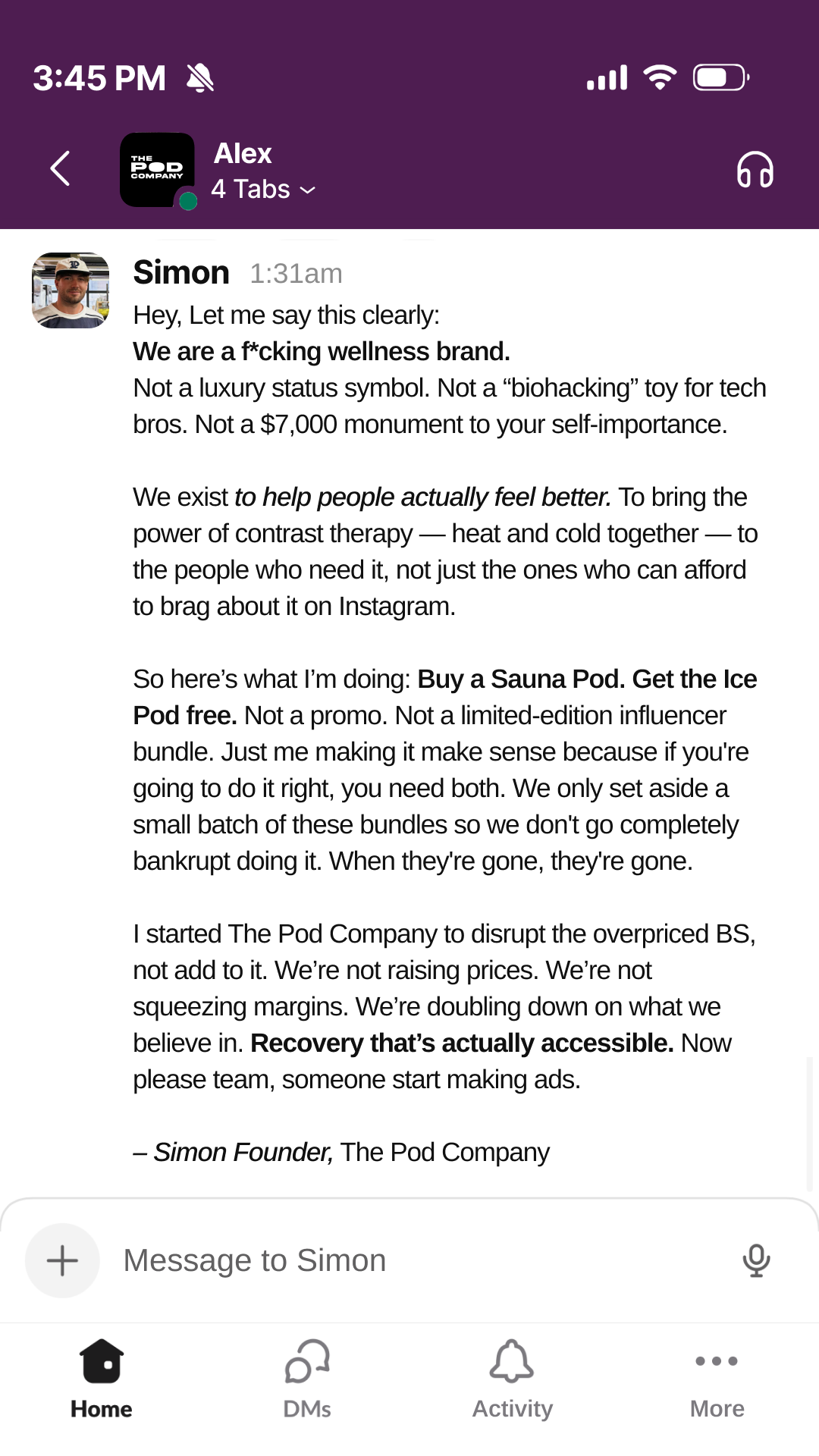 The Pod Company Facebook ad