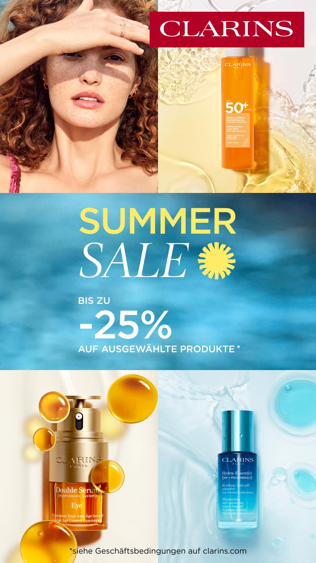 Clarins Austria Facebook ad from Jul 1, 2026