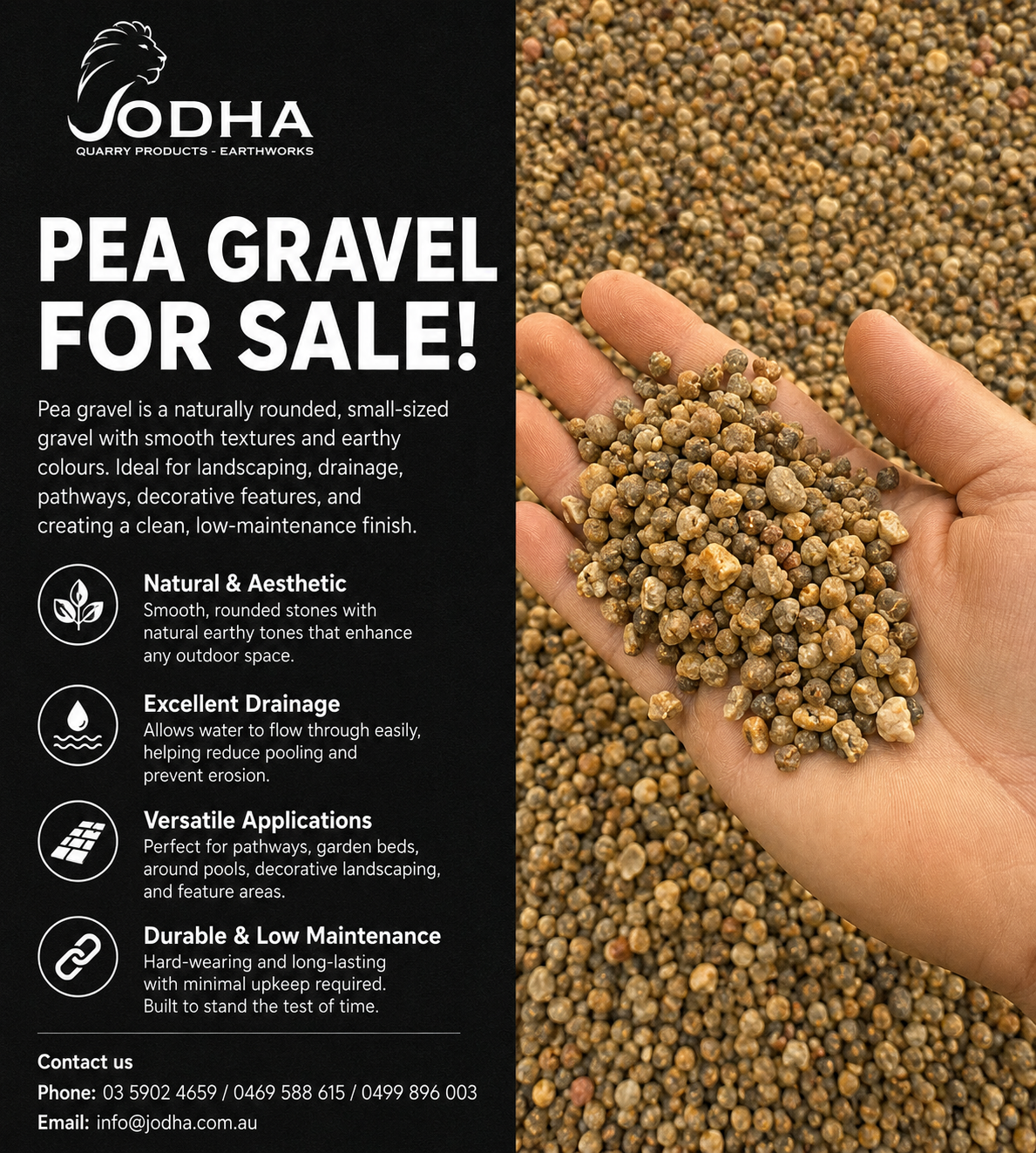 Crushed Rock Soil Sand Mulch Supplier VIC Facebook ad