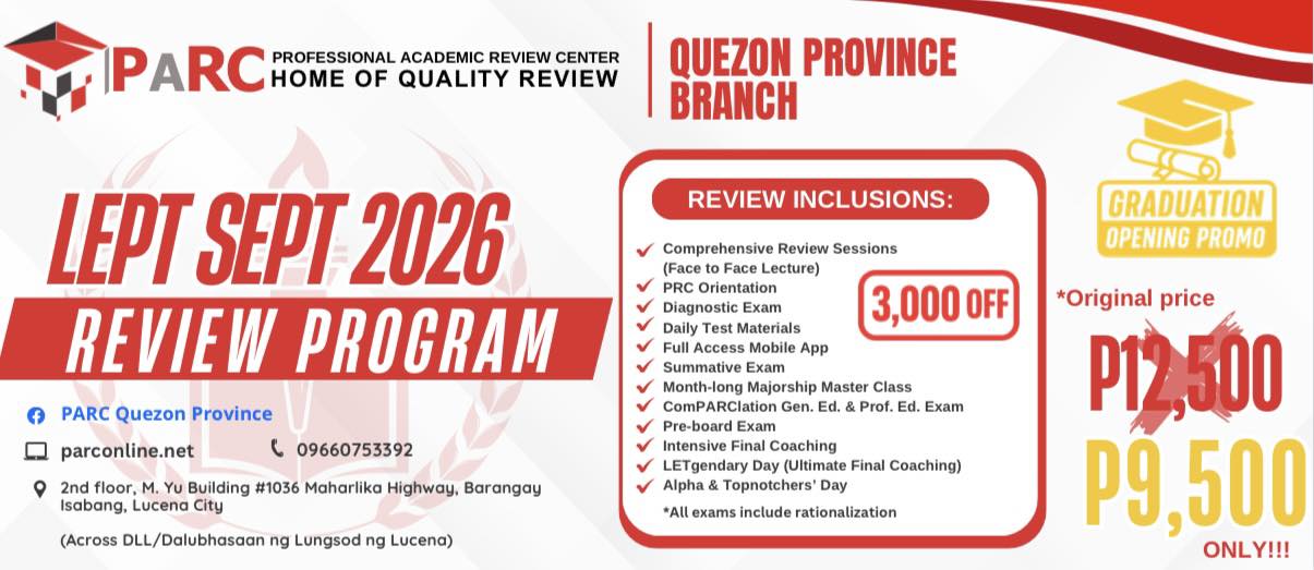 PARC - Quezon Province Facebook ad: OFFICIAL ANNOUNCEMENT: PARC Quezon Province Grand Opening…