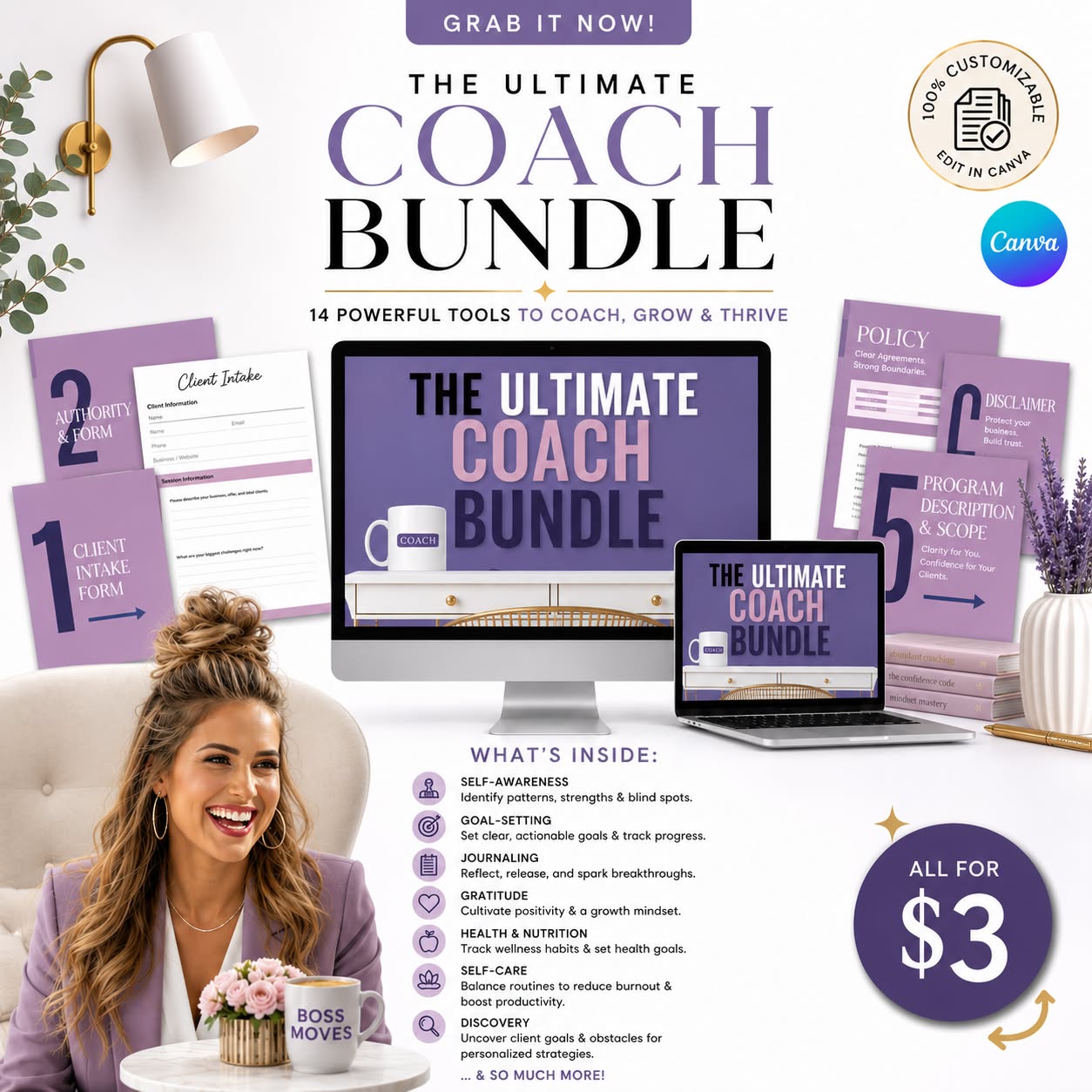 Wealth Ascension For Coaches & Entrepreneurs Facebook ad: 184 Templates Only $3
