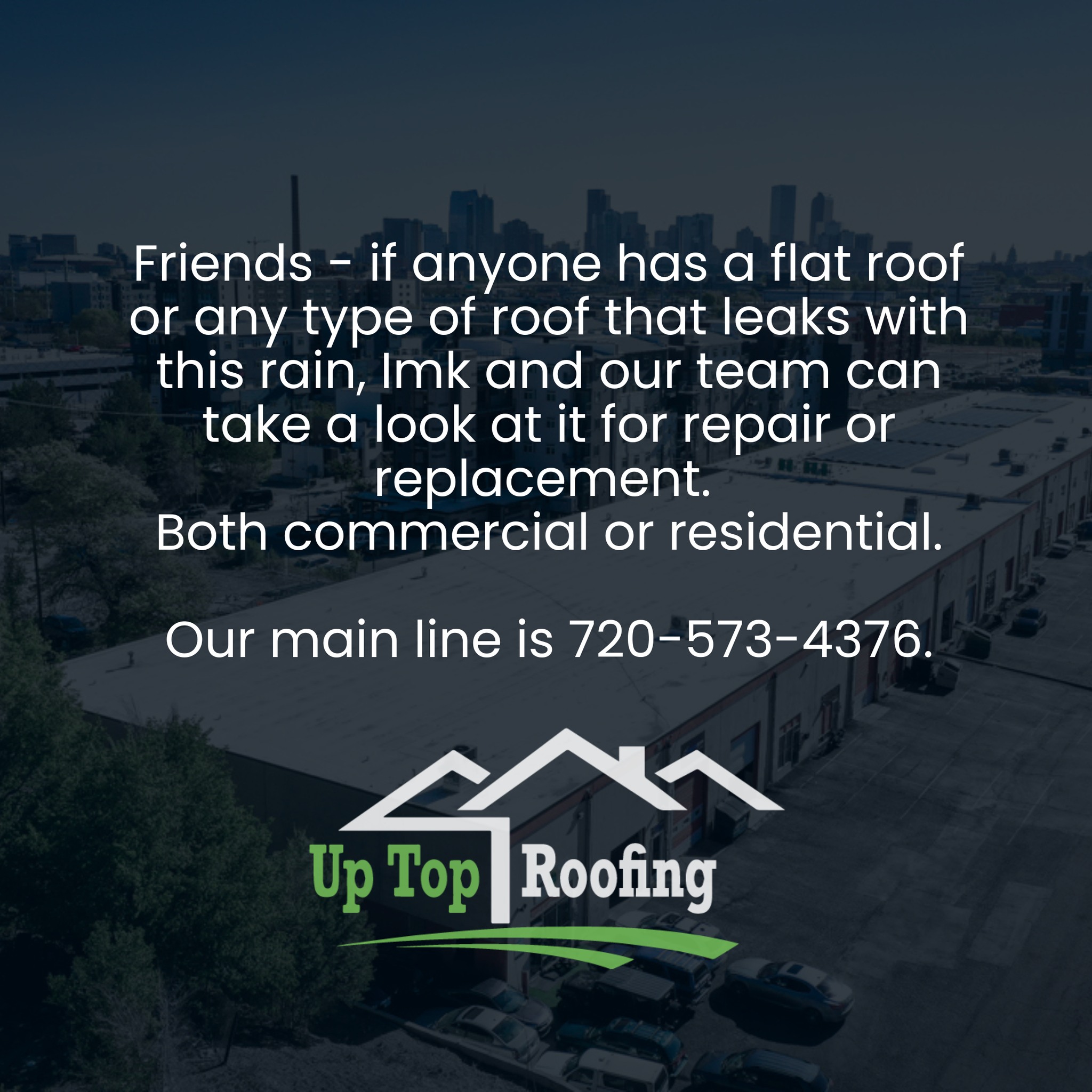 Up Top Roofing Facebook ad