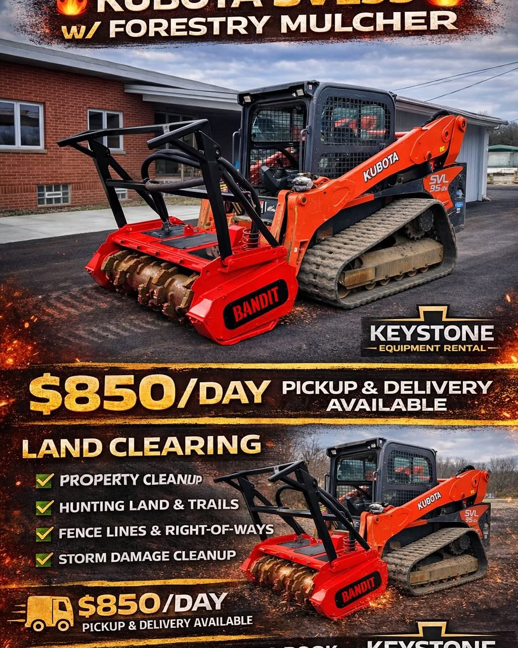 Christie Mitchell Facebook ad: Forestry Mulcher Rental