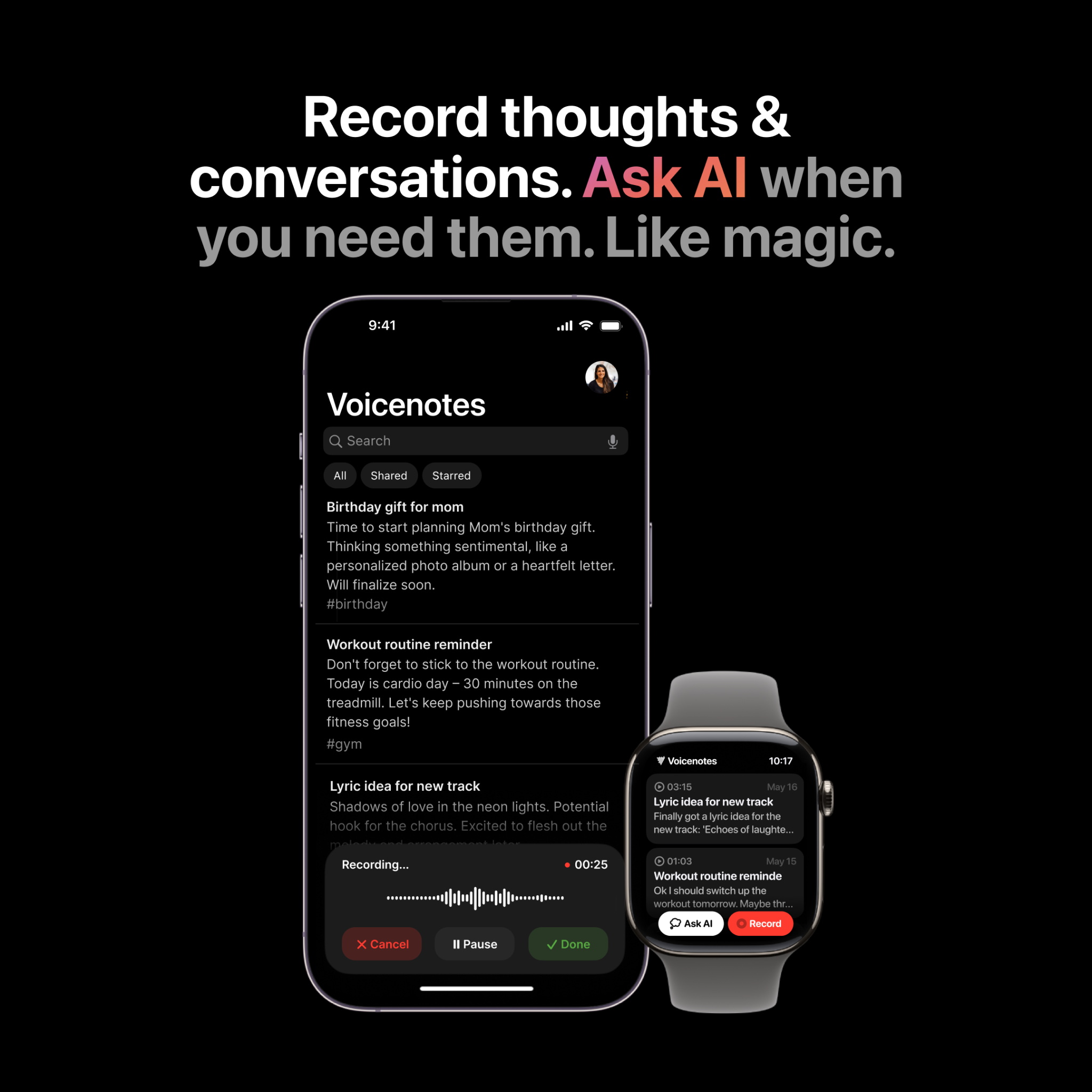Voicenotes Facebook ad: #1 Note Taking App