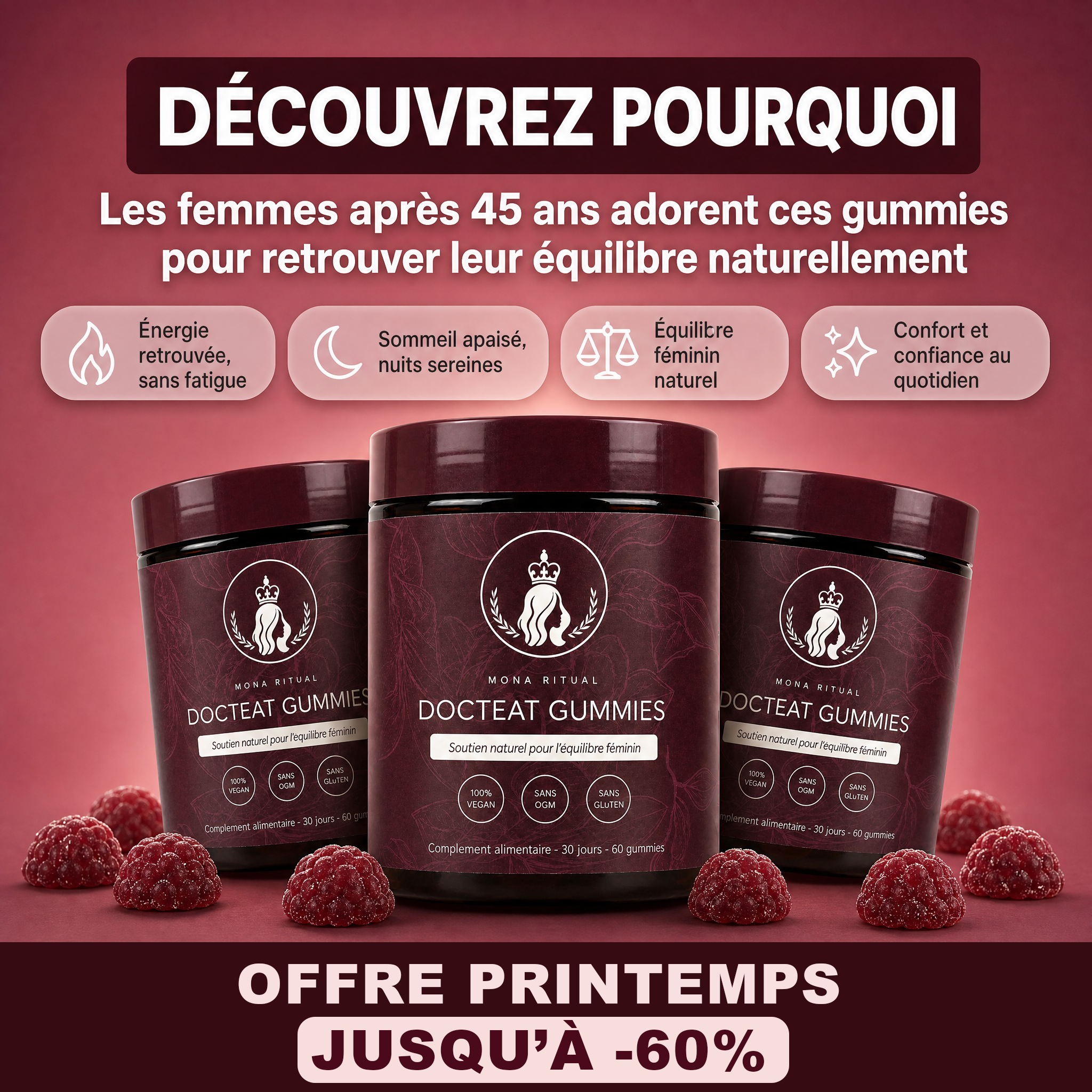 Mona Ritual Facebook ad: L'acné hormonale a sa cure.