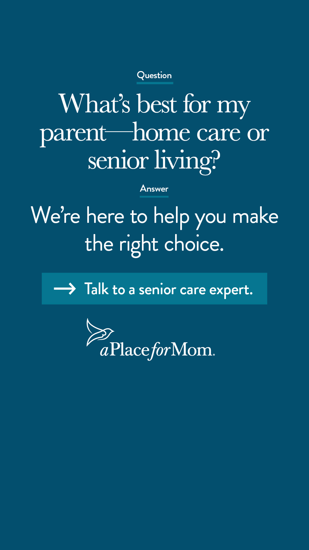 A Place for Mom Facebook ad