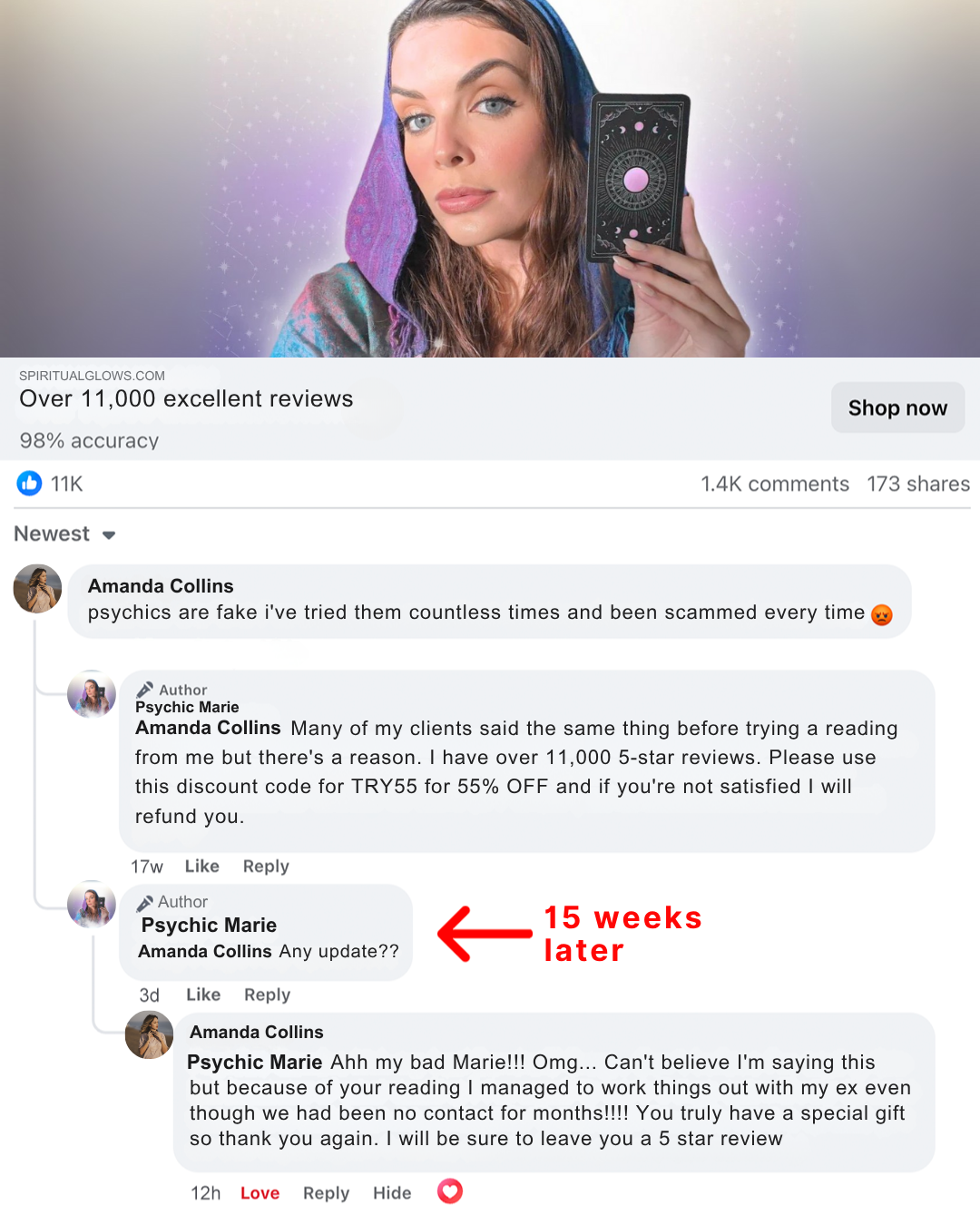 Spiritual Glows Facebook ad