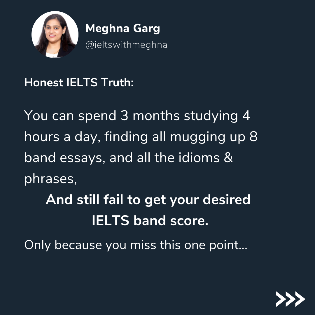 IELTS with Meghna Facebook ad: 99% of IELTS Aspirants struggle to get a…