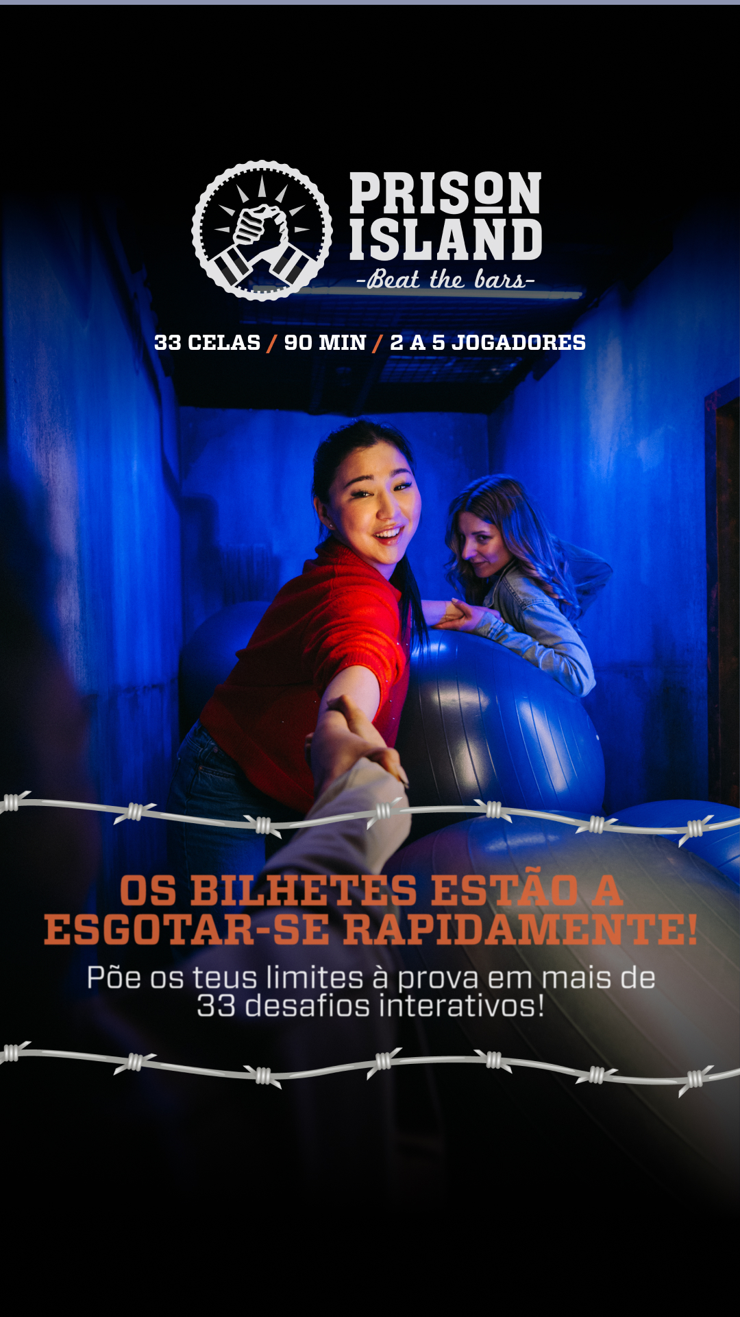 Prison Island Braga Facebook ad from Mar 20, 2026