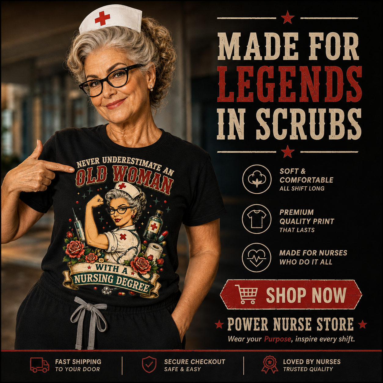 Grumpy Nurse store Facebook ad