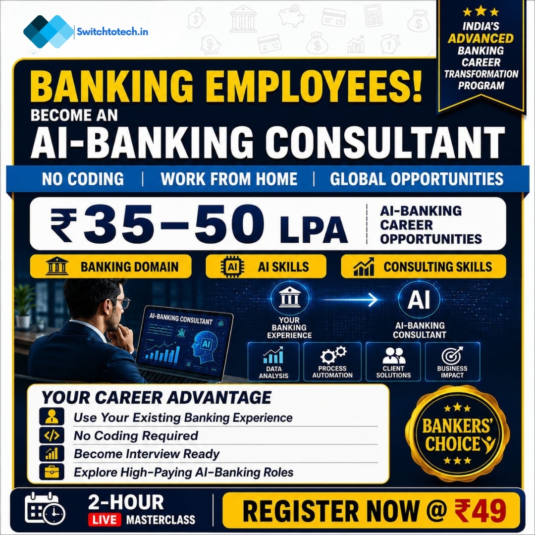 Switchtotech.in Facebook ad: Banking to IT: A Smarter Move for Experienced Professionals