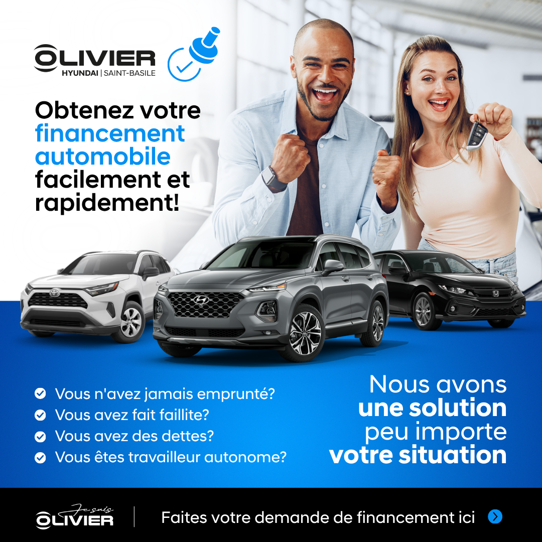 Olivier Hyundai St-Basile Facebook ad: Financement auto simple et rapide!