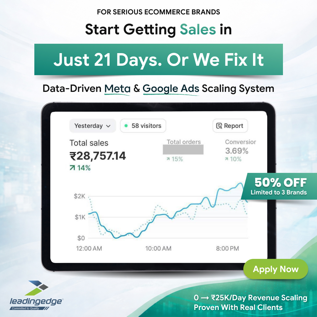 Leading Edge Info Solutions Facebook ad: We built a store that did ₹28,757 yesterday.