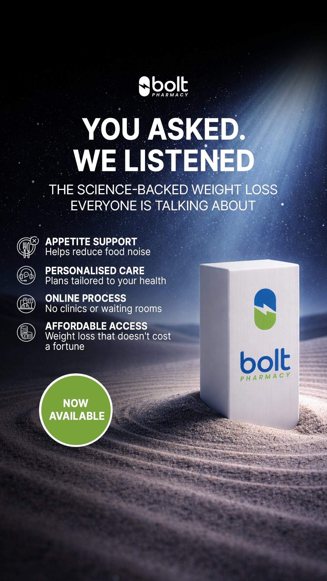 Bolt Pharmacy Facebook ad