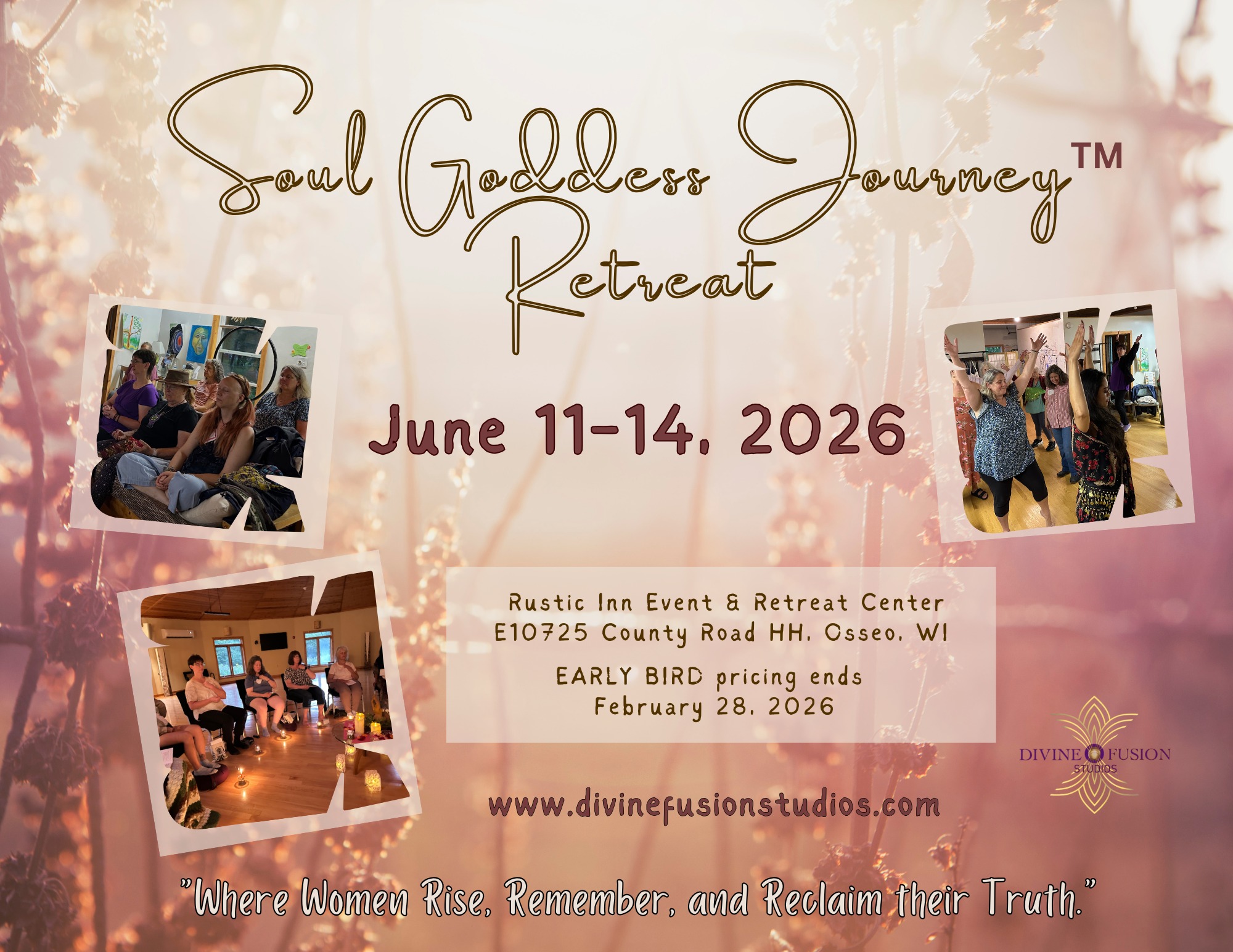 Divine Fusion Studios Facebook ad: Soul Goddess Journey Retreat 2026