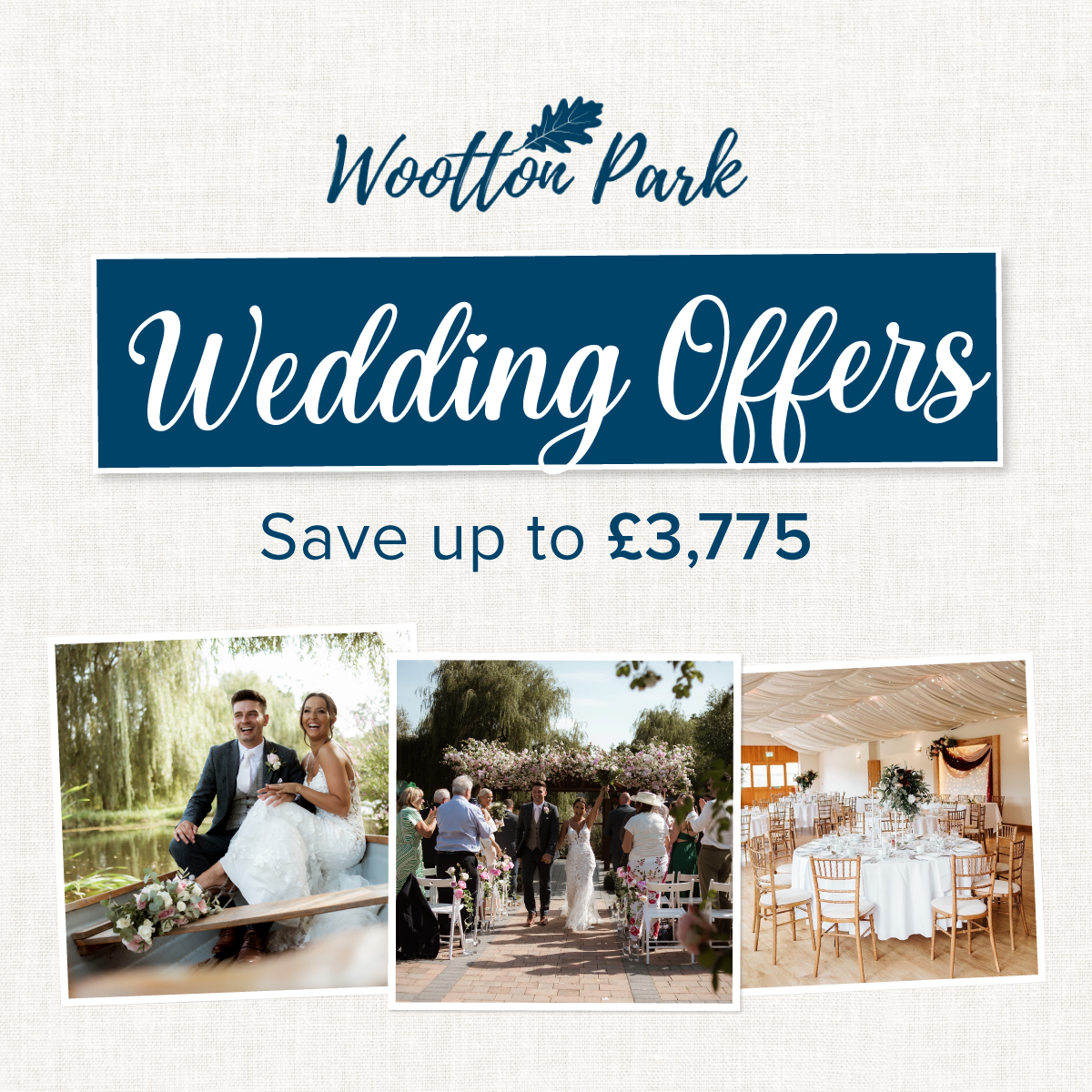 Wootton Park Facebook ad: Our 2026 wedding offers are now live