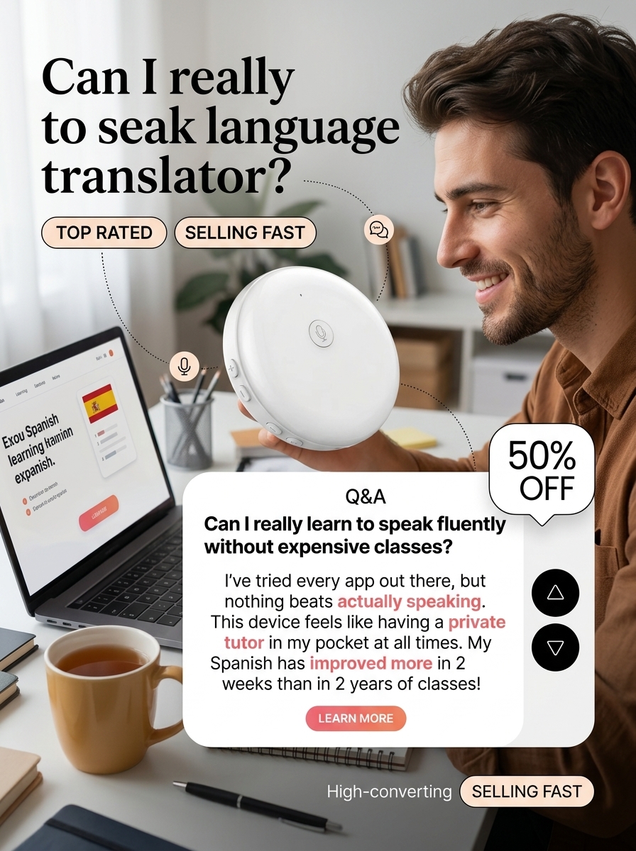 Patricia’s Favorite Finds Facebook ad: Embarrassed To Speak A New Language? Practice Fluent…
