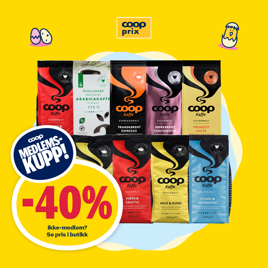 Coop Prix Facebook ad: Fort gjort å fylle skapene til påske!