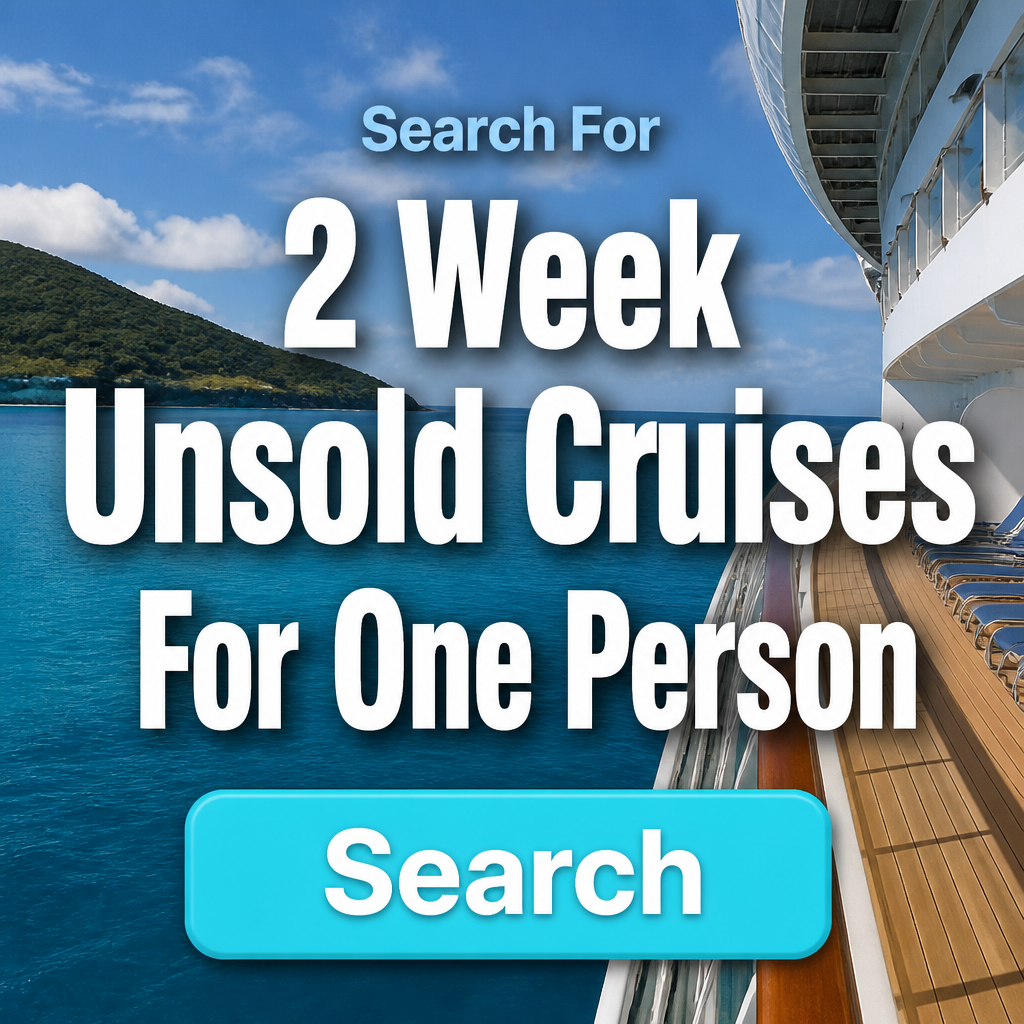 Buy Wise Facebook ad: Search for 2 Week Unsold Cruises For One Person