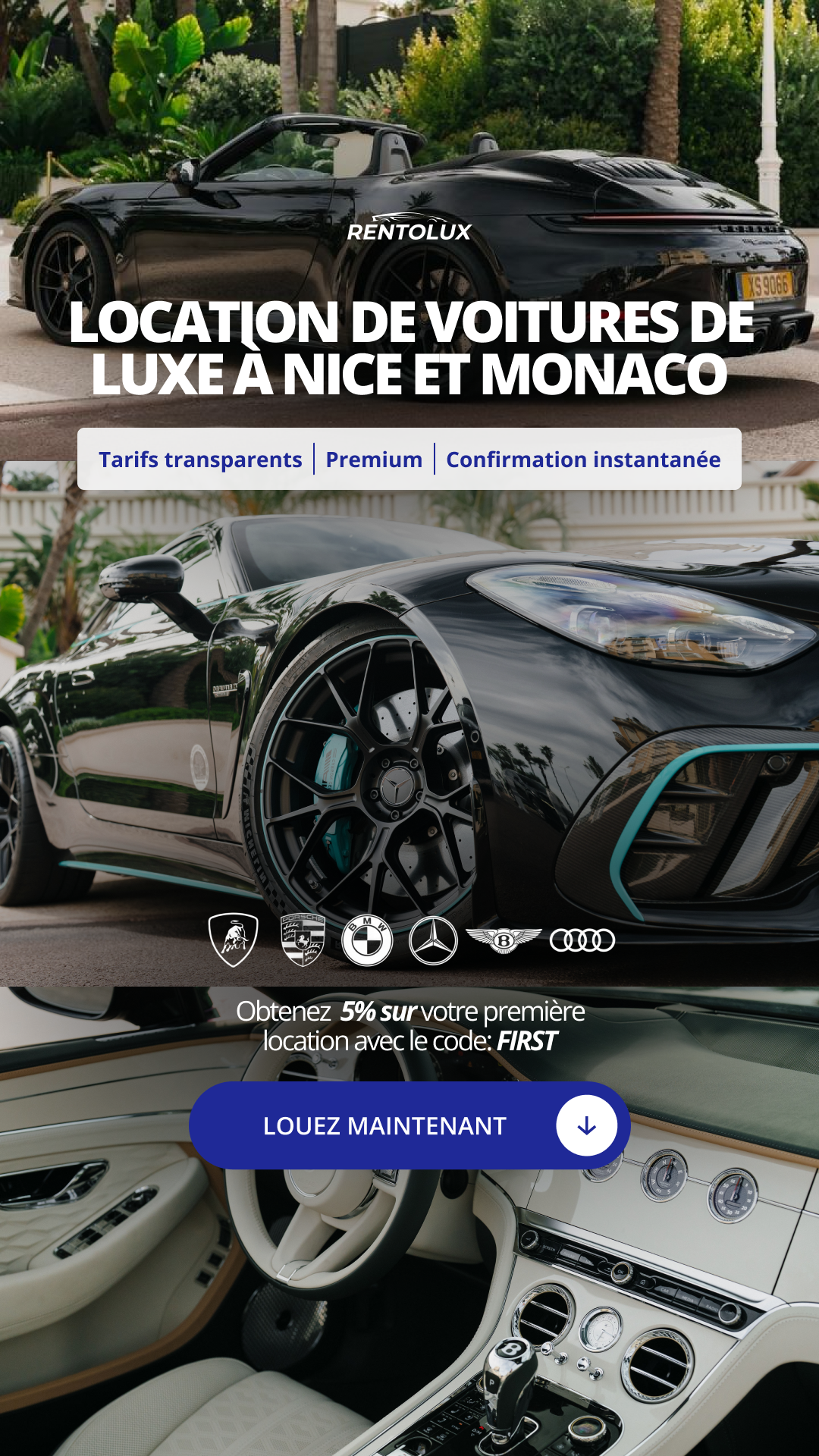 Rentolux - Luxury Car Rental in Europe Facebook ad from Jul 10, 2026