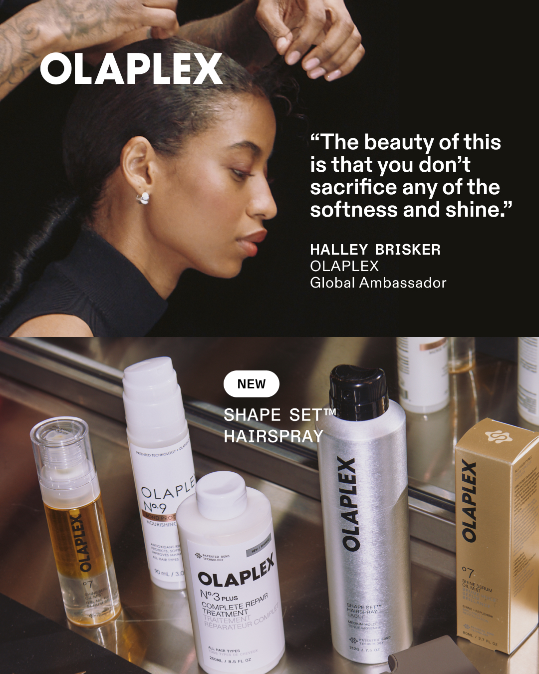 Olaplex Facebook ad: The Reviews Are In. Holy Grail Hold.