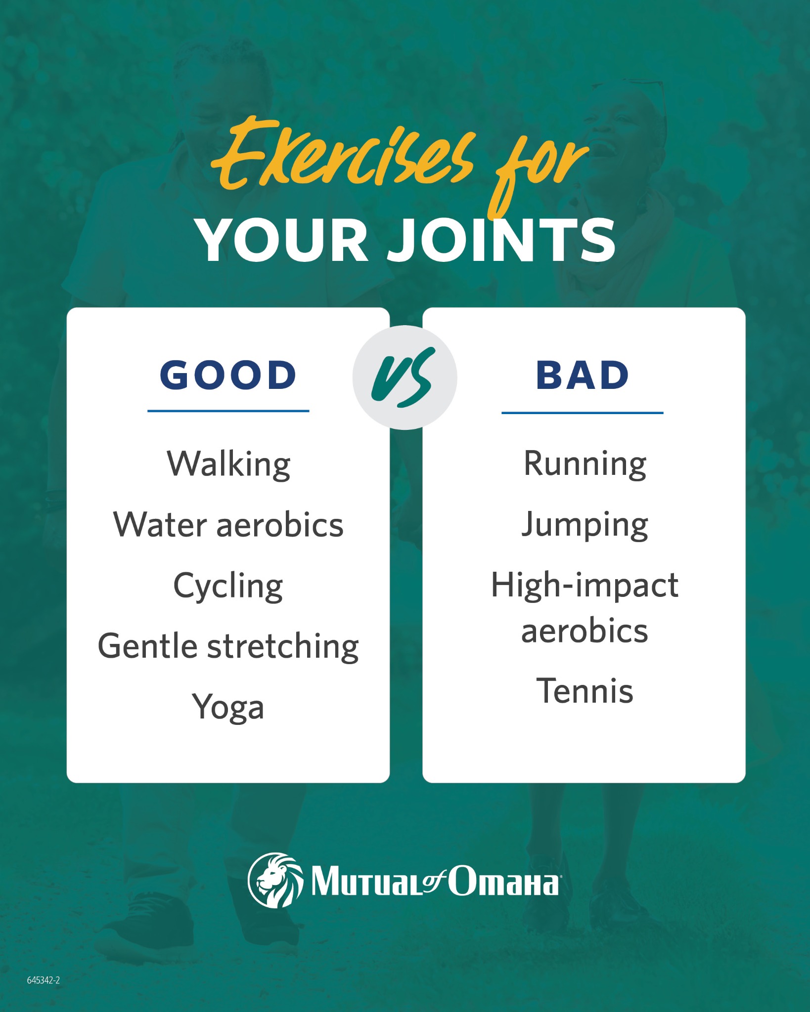 Mutual of Omaha Facebook ad: How to Reduce Joint Stress