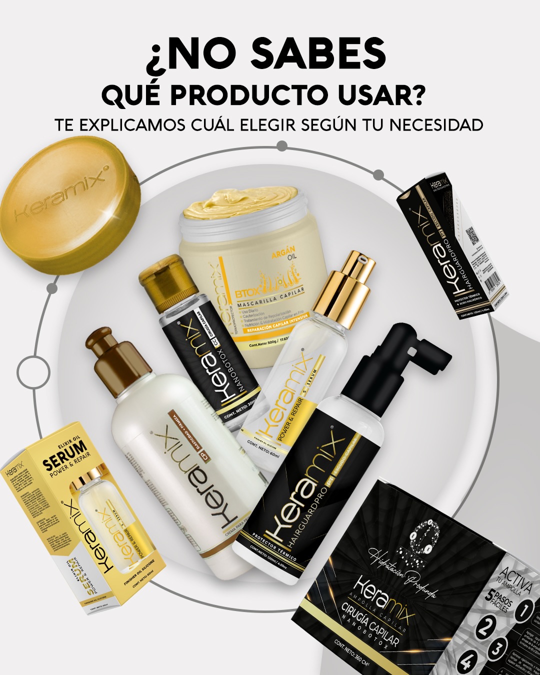 Keramix Cosmetics Facebook ad: ¿No sabes qué producto usar?