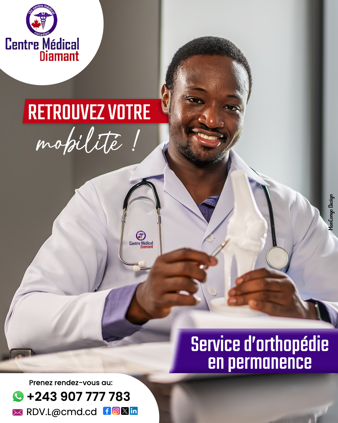 MonCongo Facebook ad: Le Centre Médical Diamant Lubumbashi vous accueille chaque…