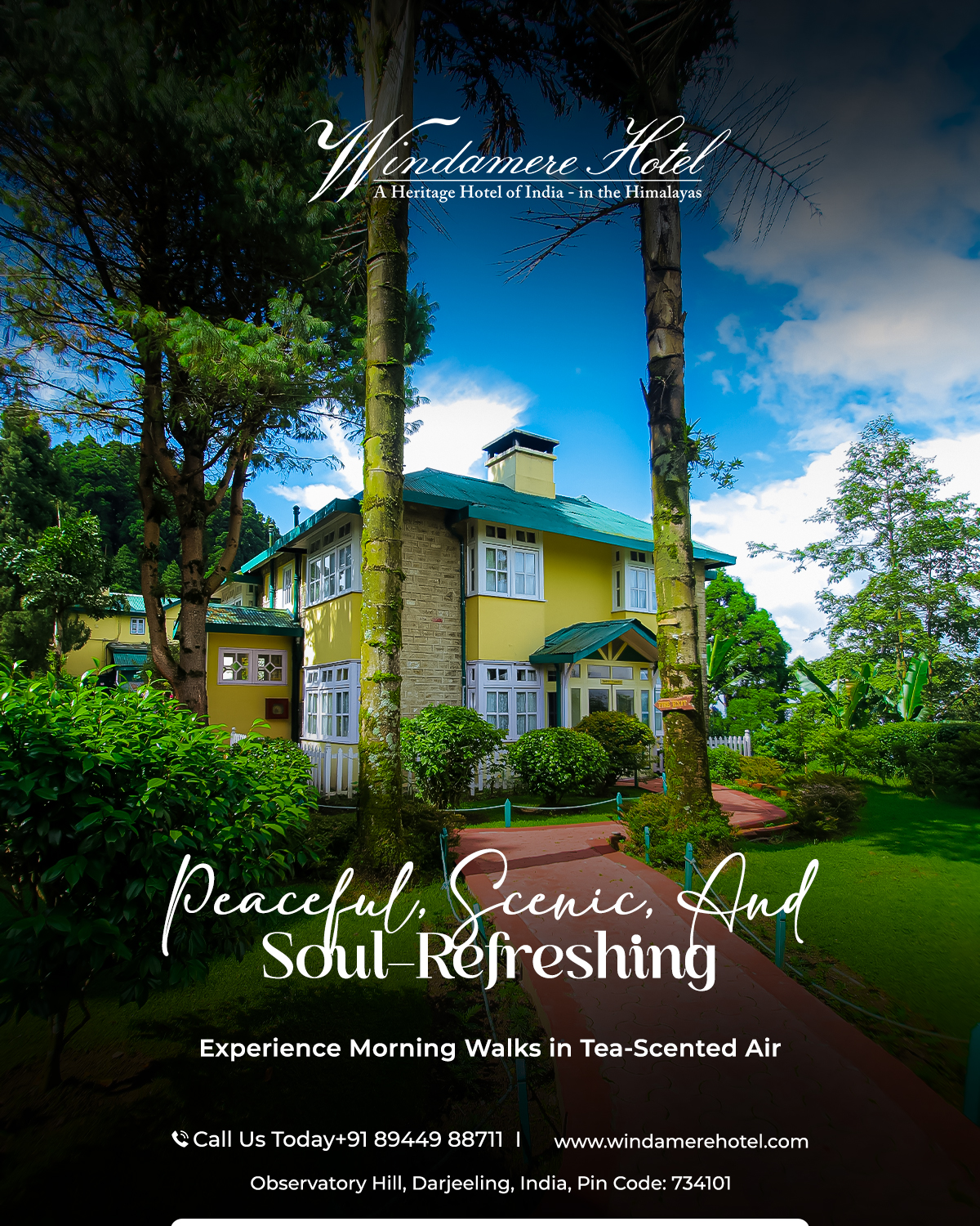 Windamere Hotel Facebook ad: Breathe the fresh aroma of tea leaves to…
