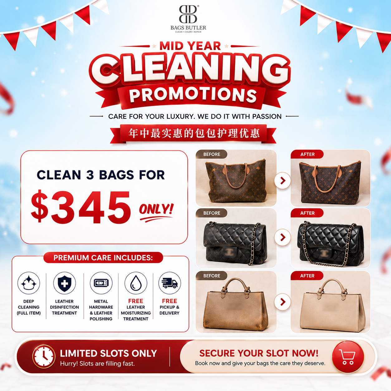 BagsButler Facebook ad: Singapore No.1 Luxury Bag Cleaning Expert